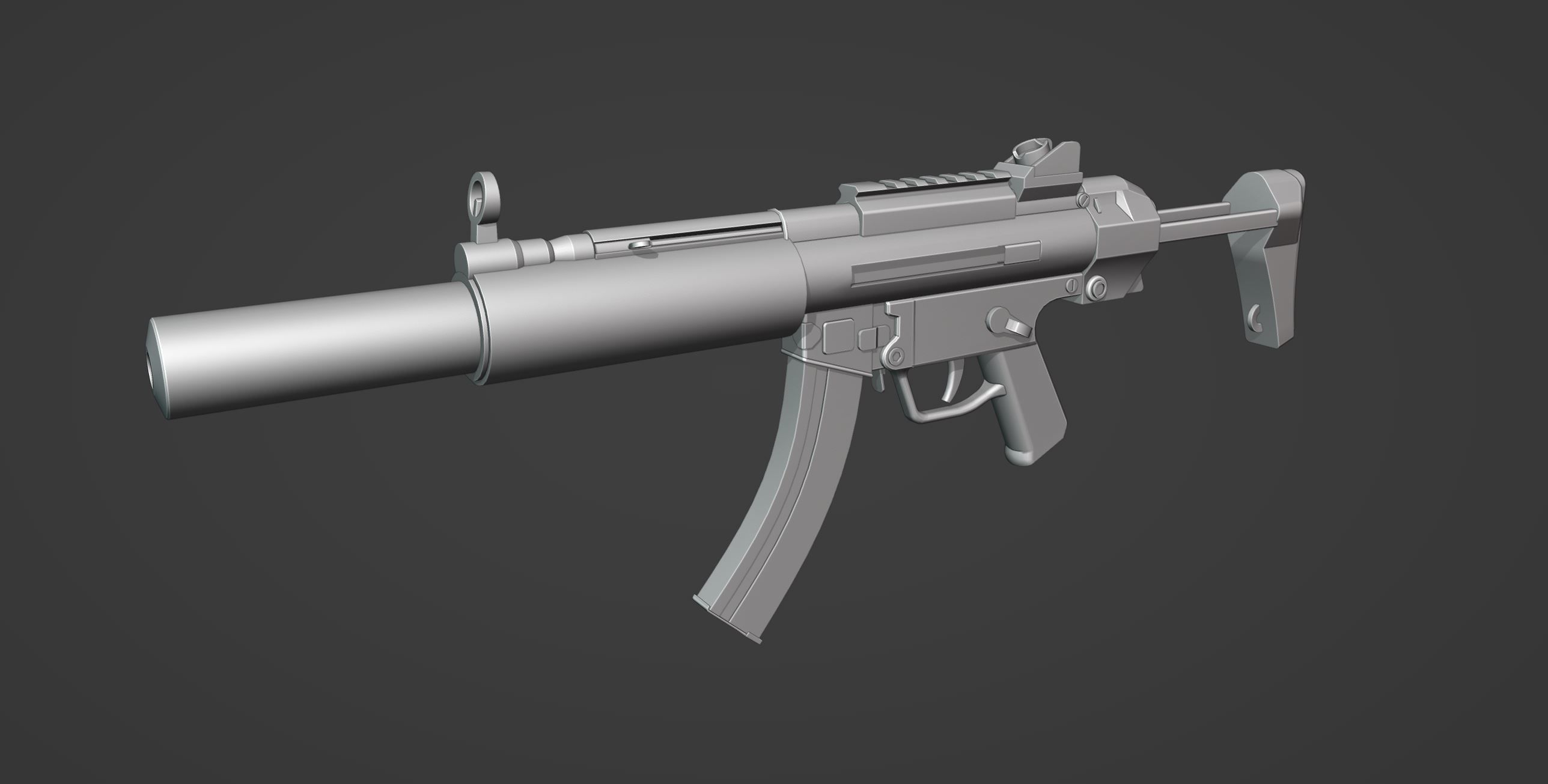 MP5 mega pack Low-poly 3D model_8
