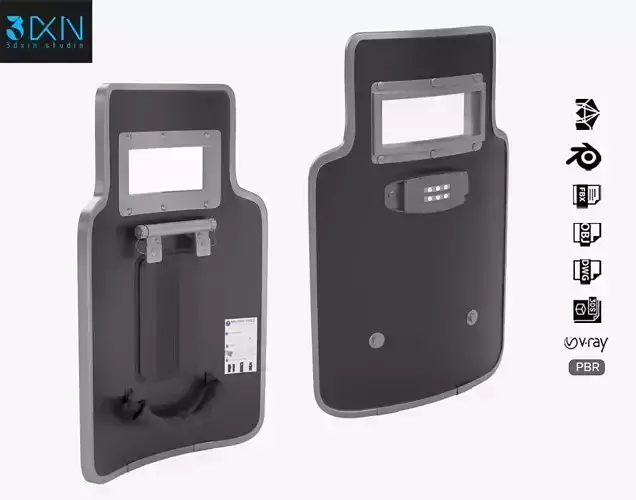 Ballistic Police Riot Shield 3D model