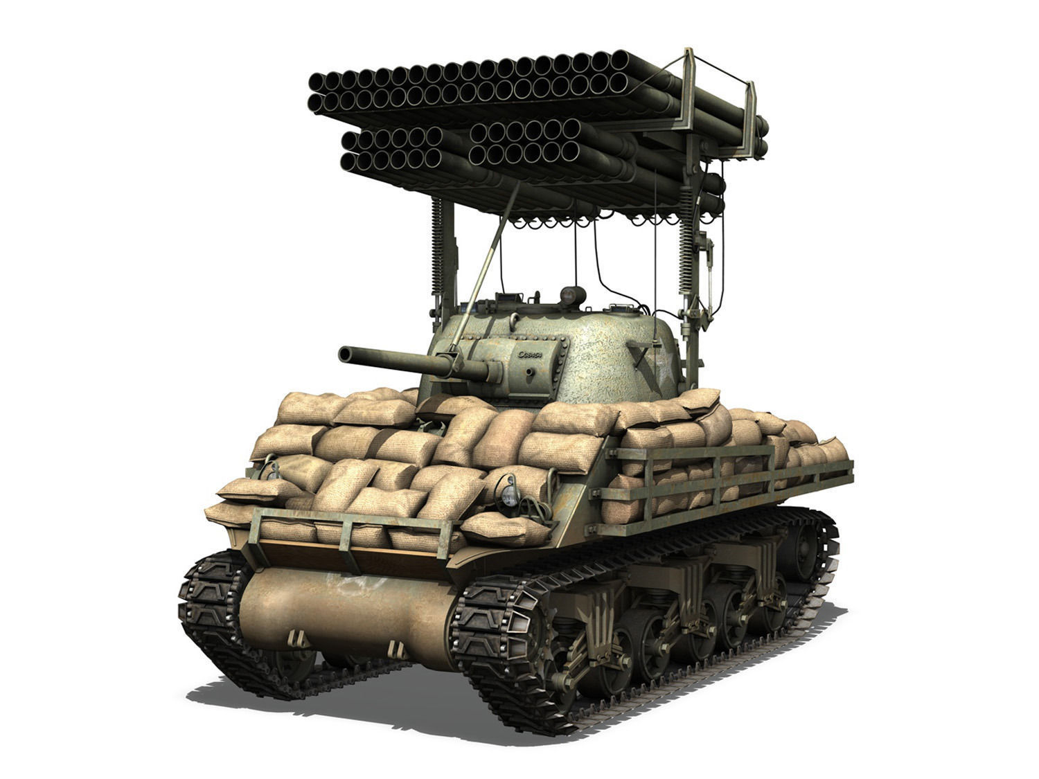 M4A3 Sherman Calliope 3D model_1