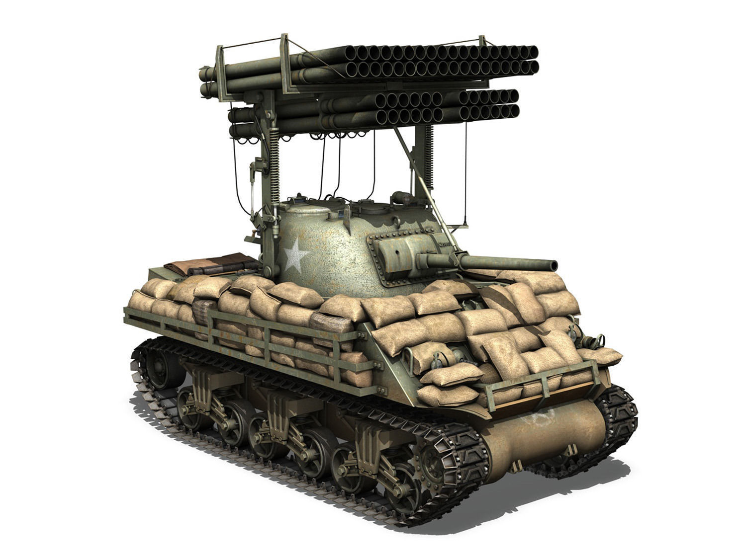 M4A3 Sherman Calliope 3D model_4