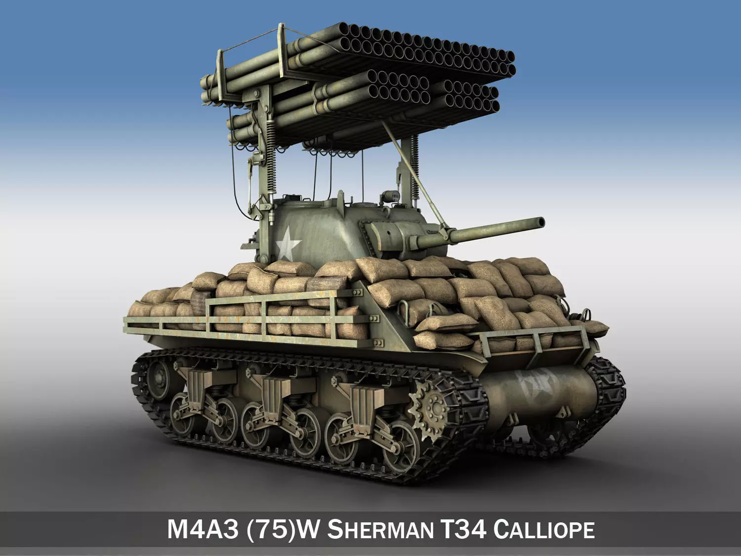 M4A3 Sherman Calliope 3D model_0