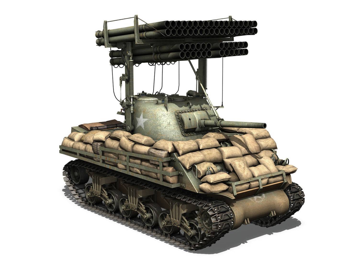 M4A3 Sherman Calliope 3D model_8