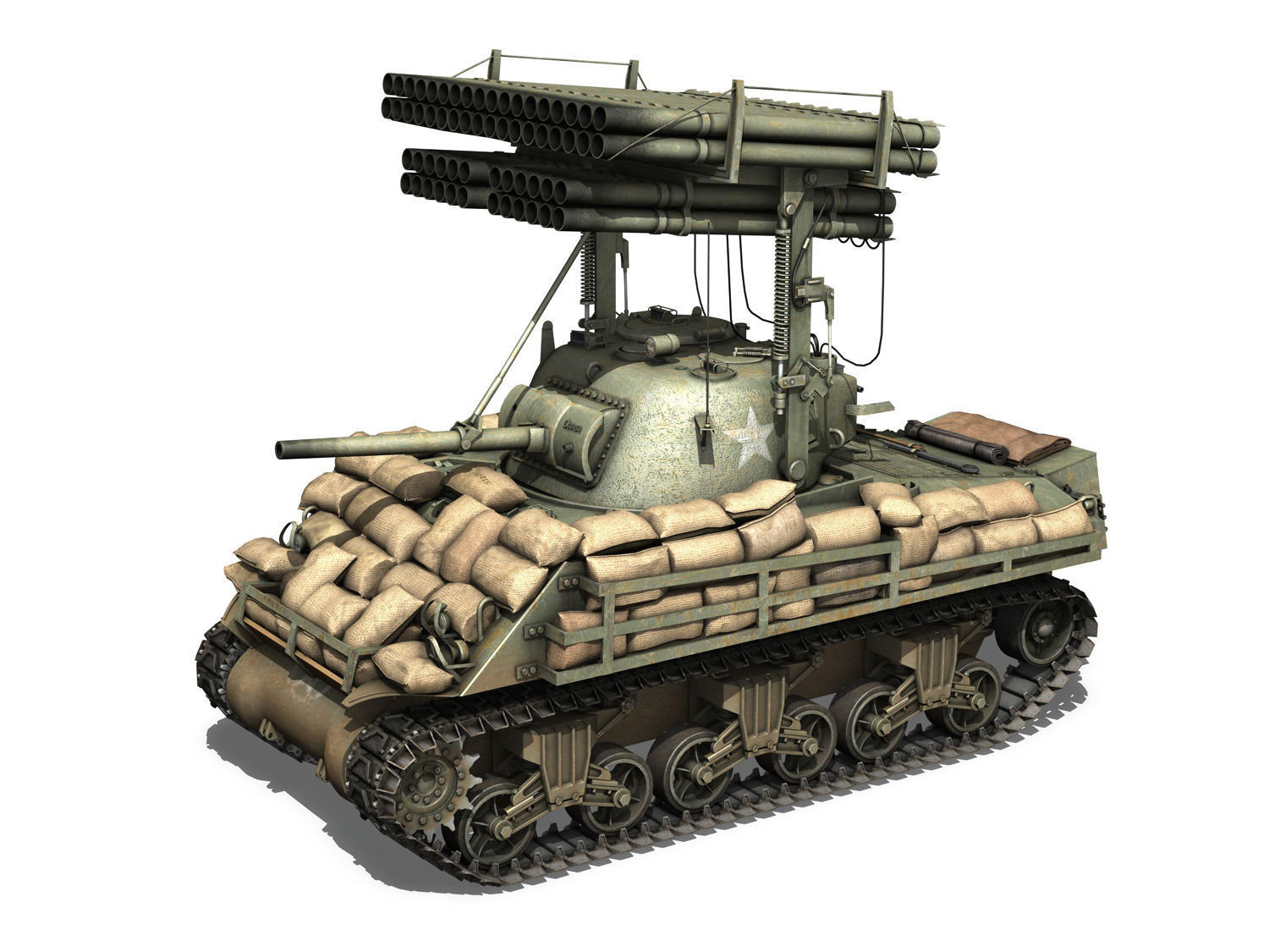 M4A3 Sherman Calliope 3D model_3