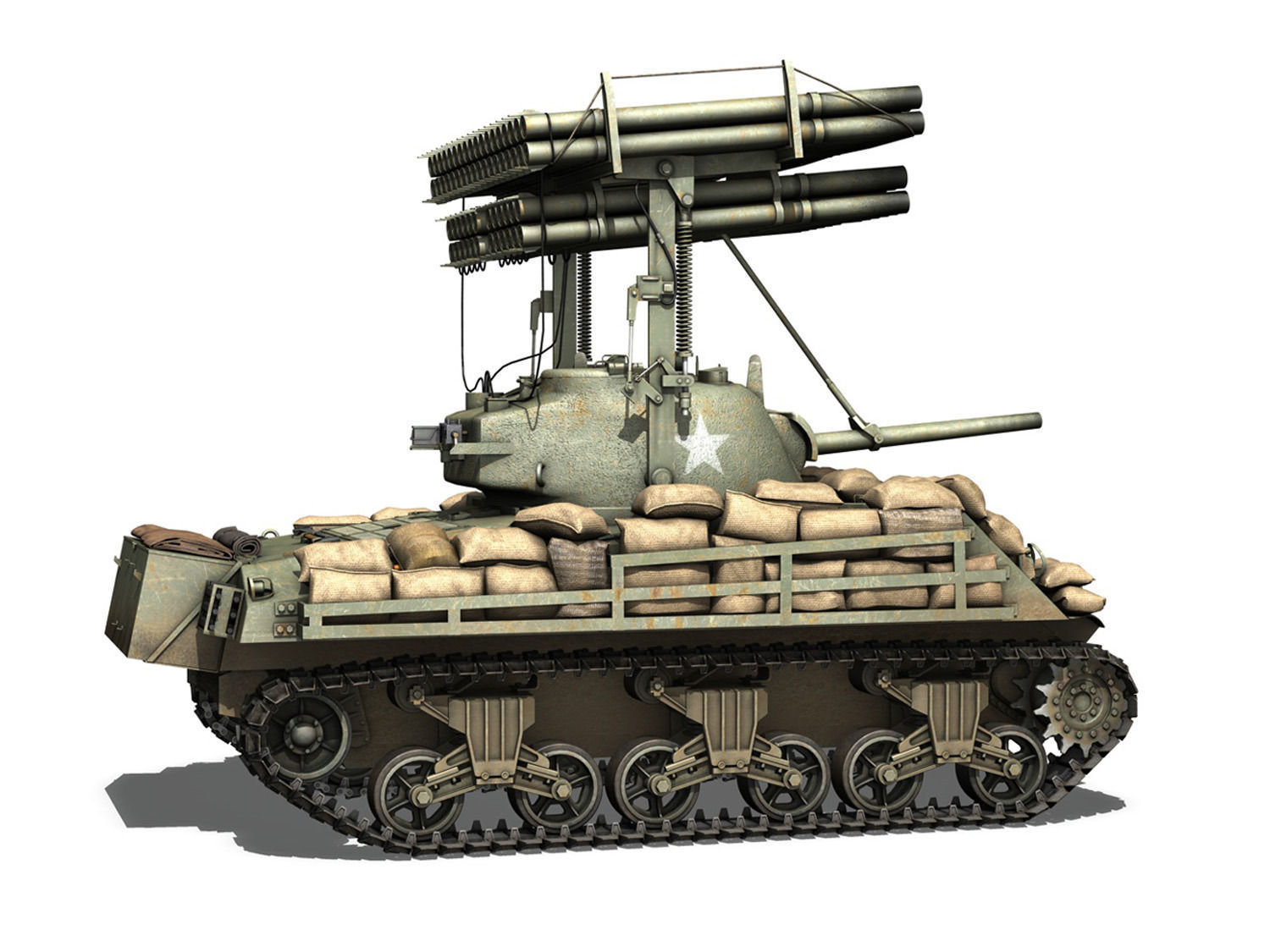 M4A3 Sherman Calliope 3D model_2