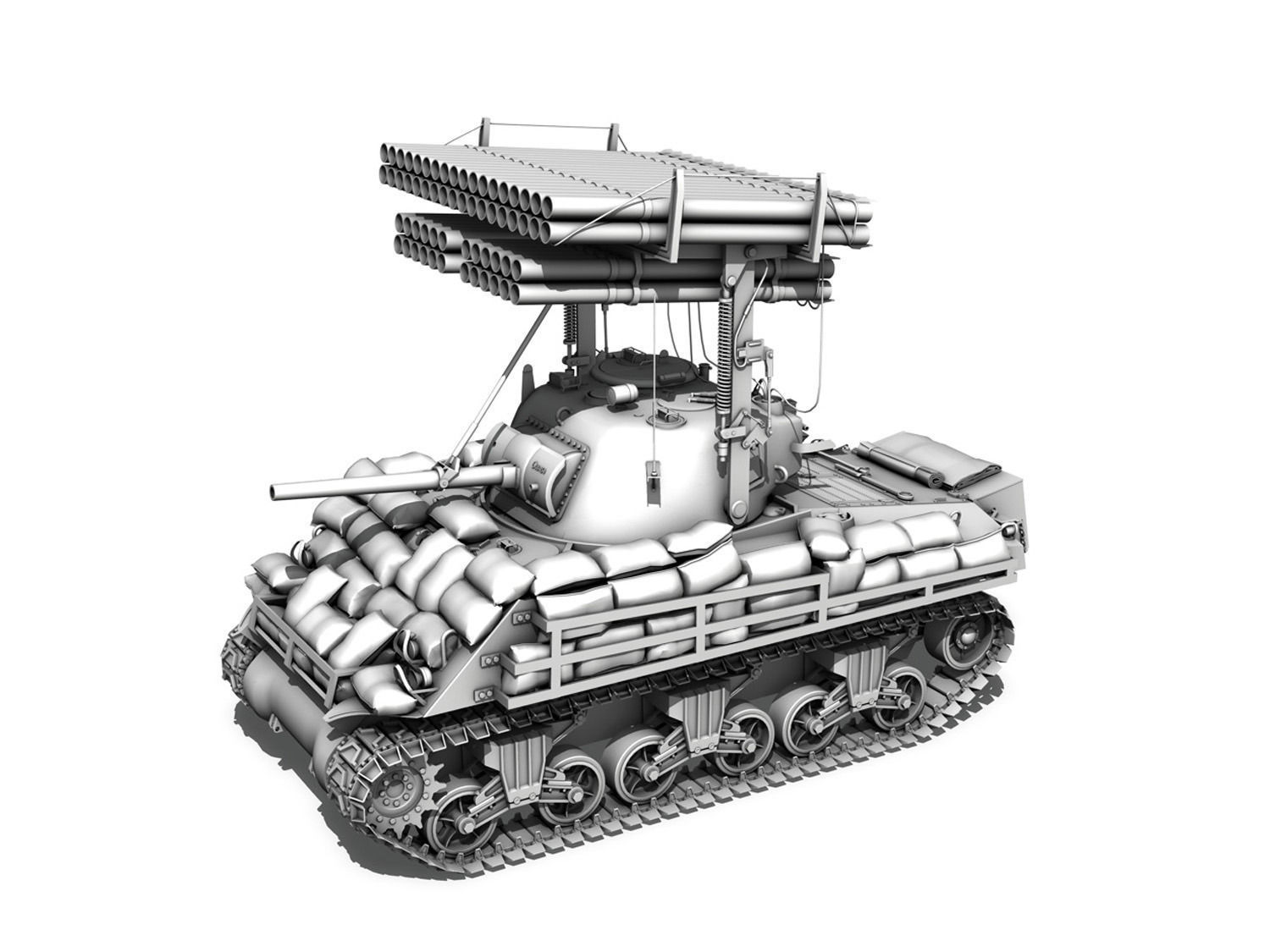 M4A3 Sherman Calliope 3D model_12