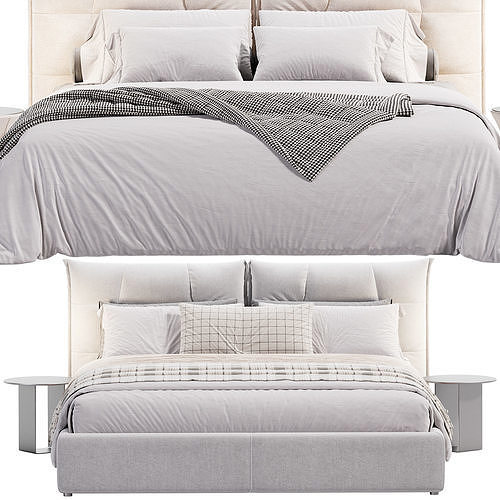 Eva Due Double Bed by Cierre 3D model 4