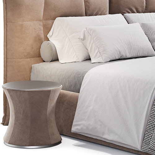 Eva Due Double Bed by Cierre 3D model 3