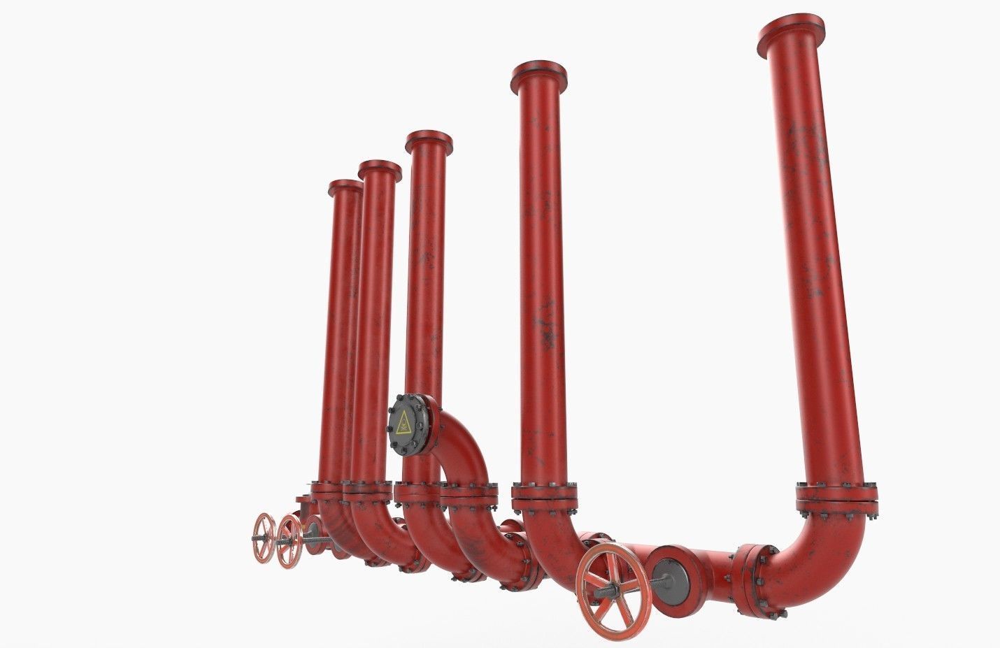 Pipeline3 pipes and valves  3D model_10