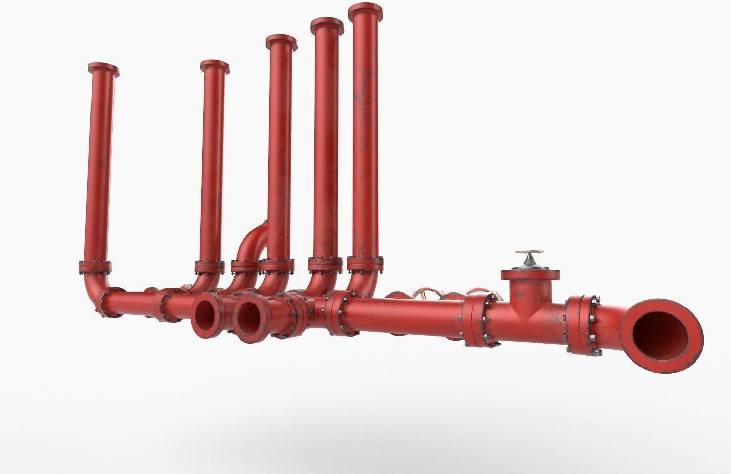 Pipeline3 pipes and valves  3D model_9