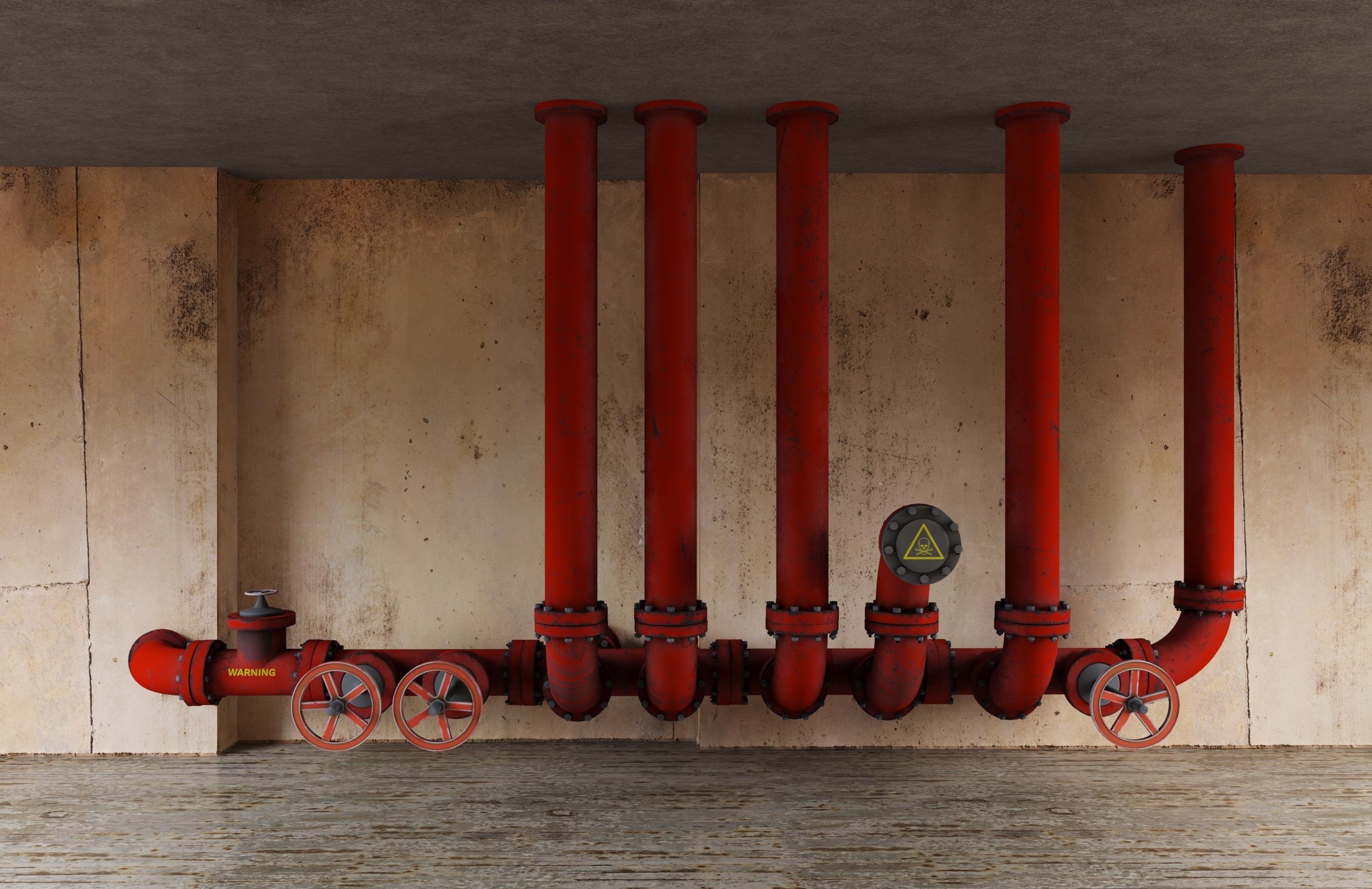 Pipeline3 pipes and valves  3D model_1
