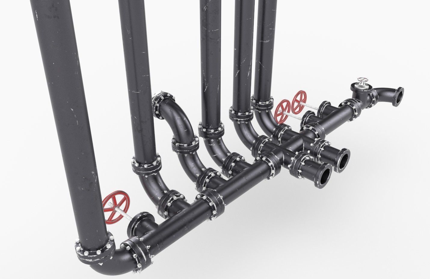 Pipeline3 pipes and valves  3D model_8
