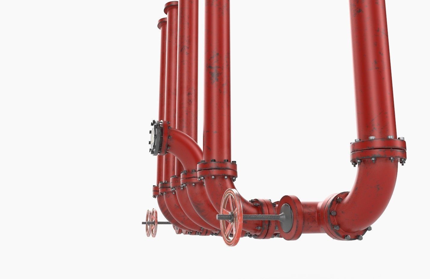 Pipeline3 pipes and valves  3D model_12
