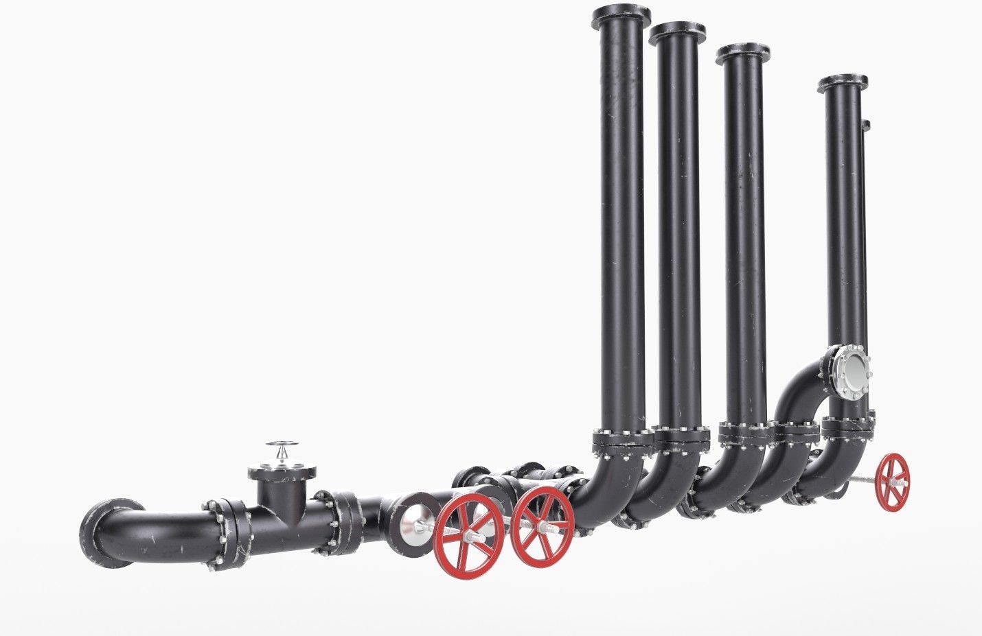 Pipeline3 pipes and valves  3D model_15