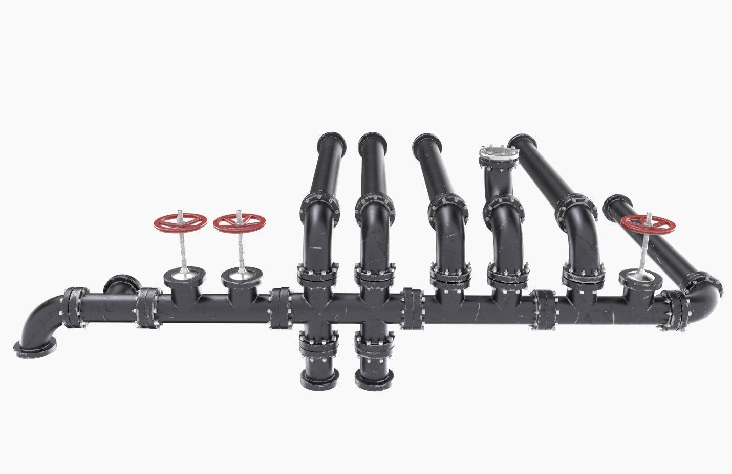Pipeline3 pipes and valves  3D model_7