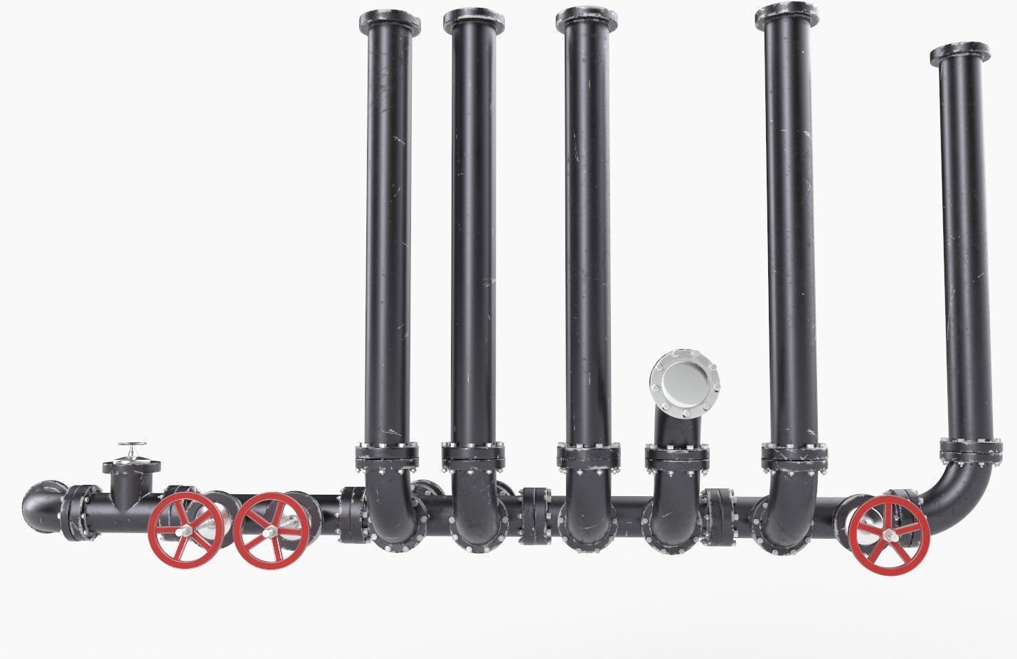 Pipeline3 pipes and valves  3D model_2