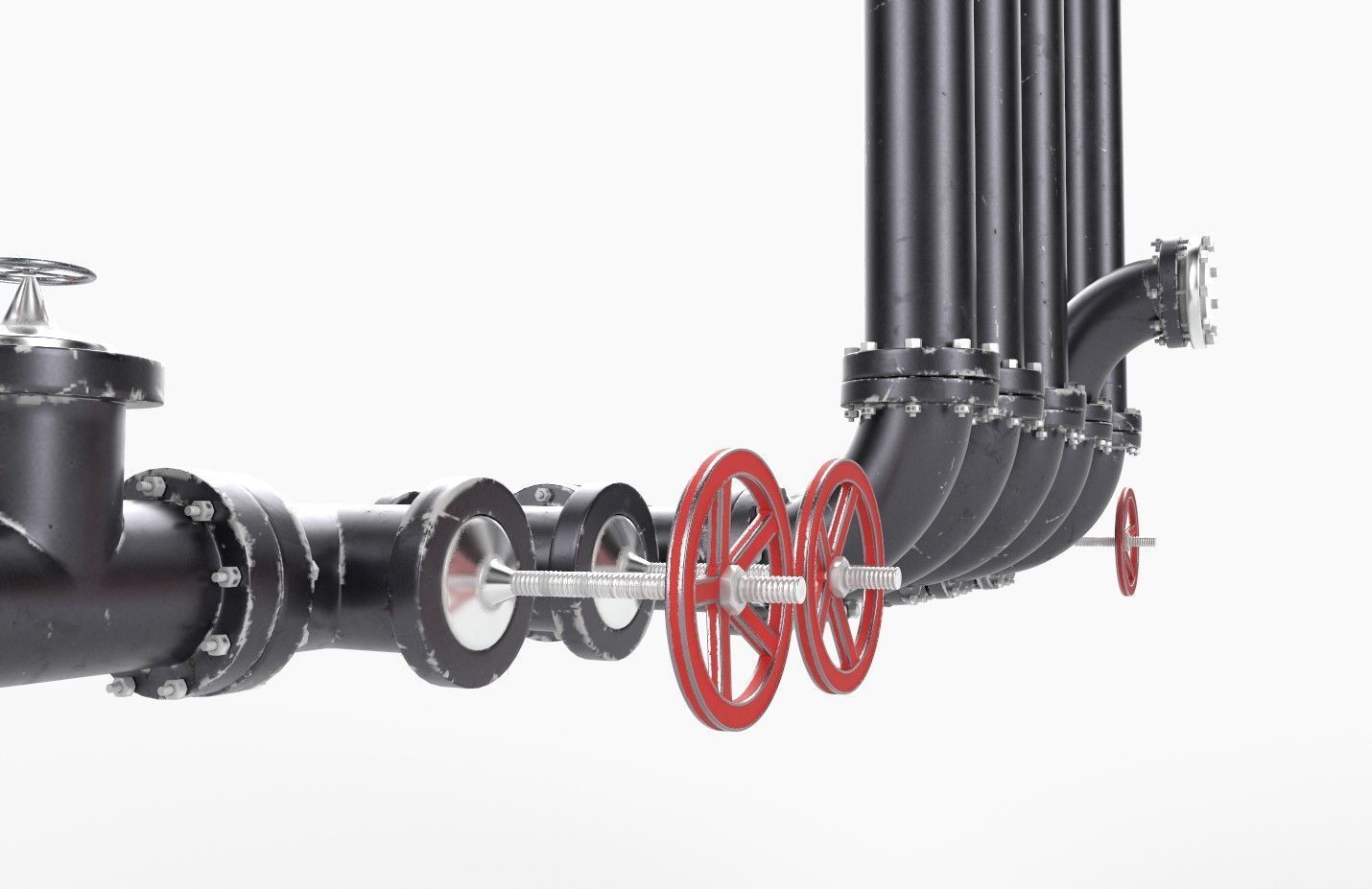 Pipeline3 pipes and valves  3D model_6