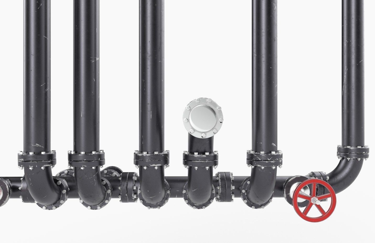 Pipeline3 pipes and valves  3D model_5