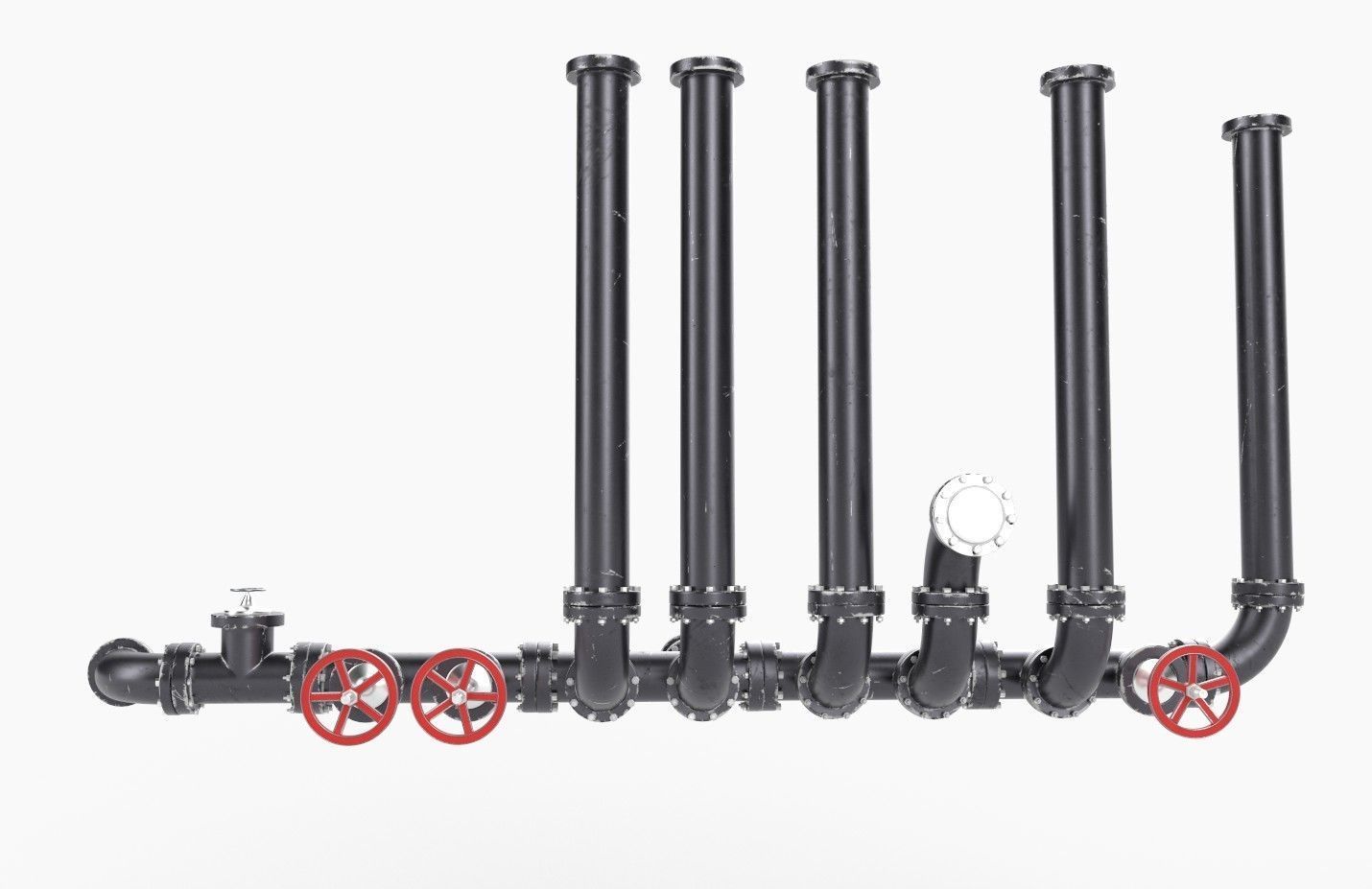 Pipeline3 pipes and valves  3D model_16