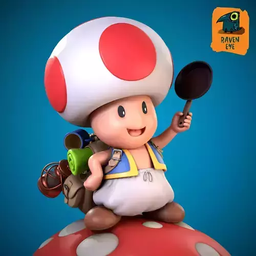 Toad from Super Mario Bros 3D print model