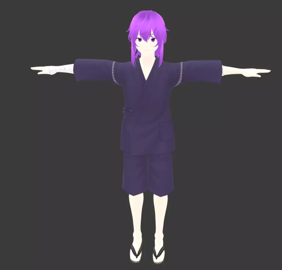 Anime Boy Ninja Character - Fully Rigged Free 3D model_0