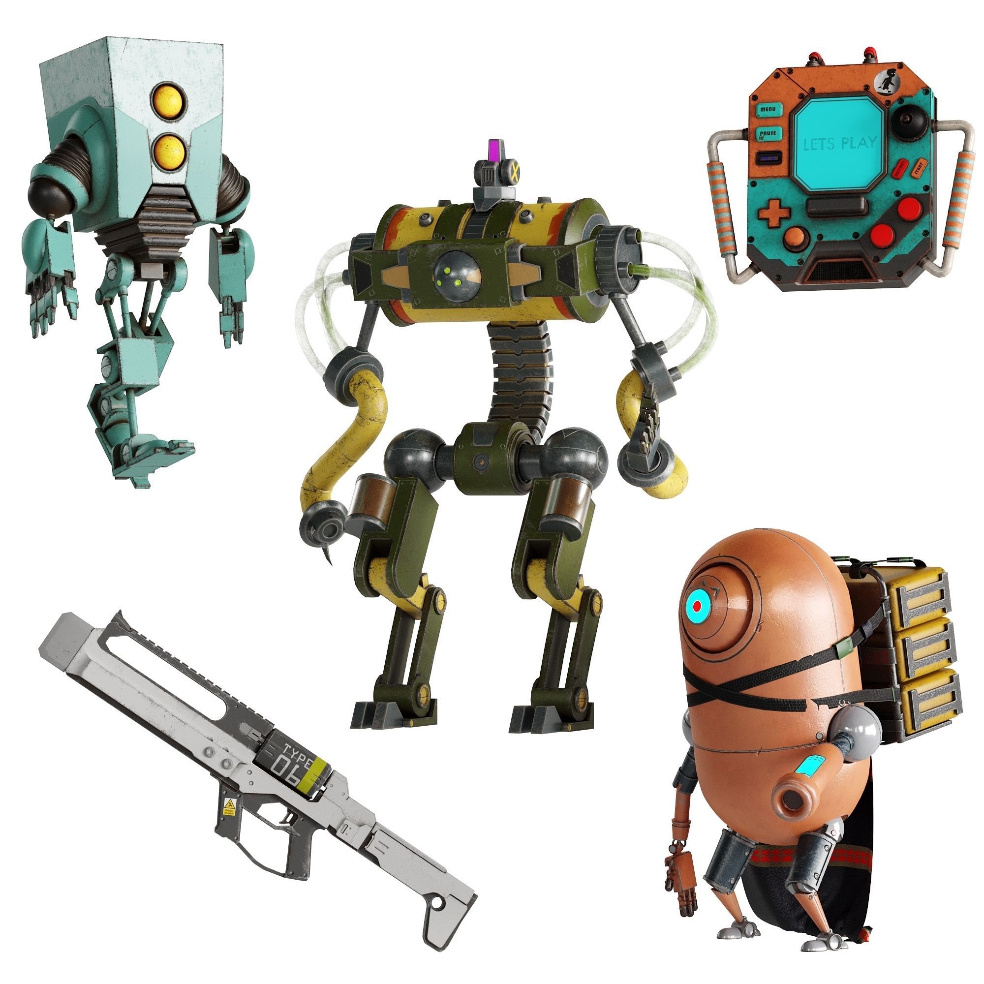 Children Room Set 6 Scifi Set 3D model_2