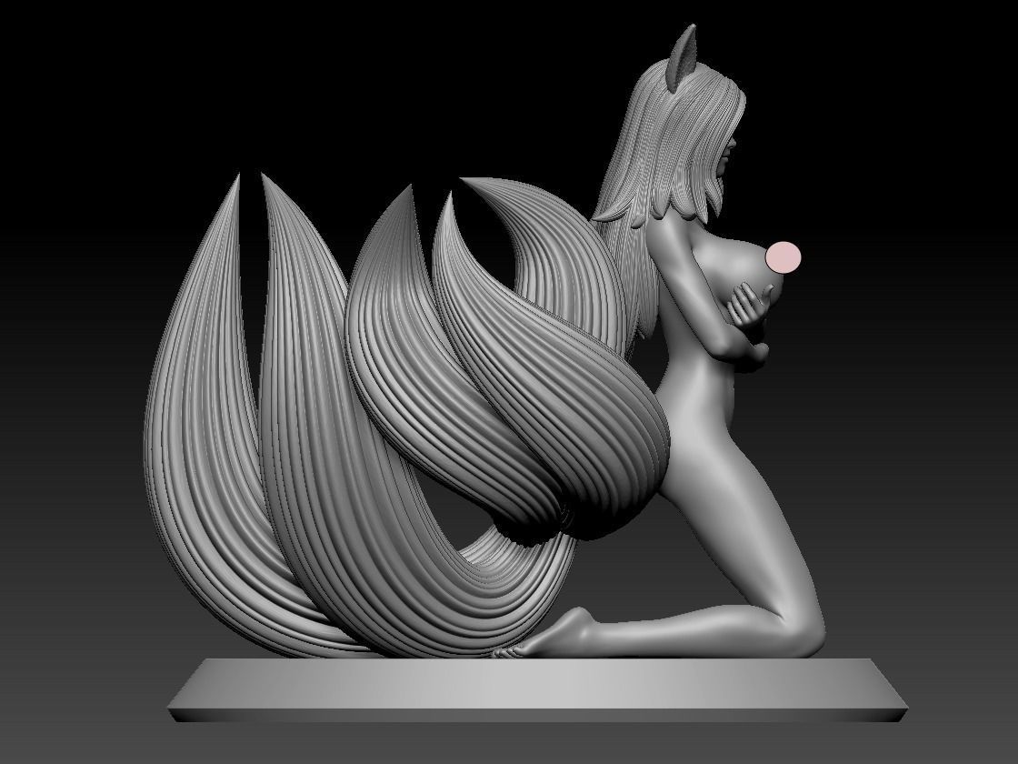 NINE TAILED FOX GIRL 3D print model_10