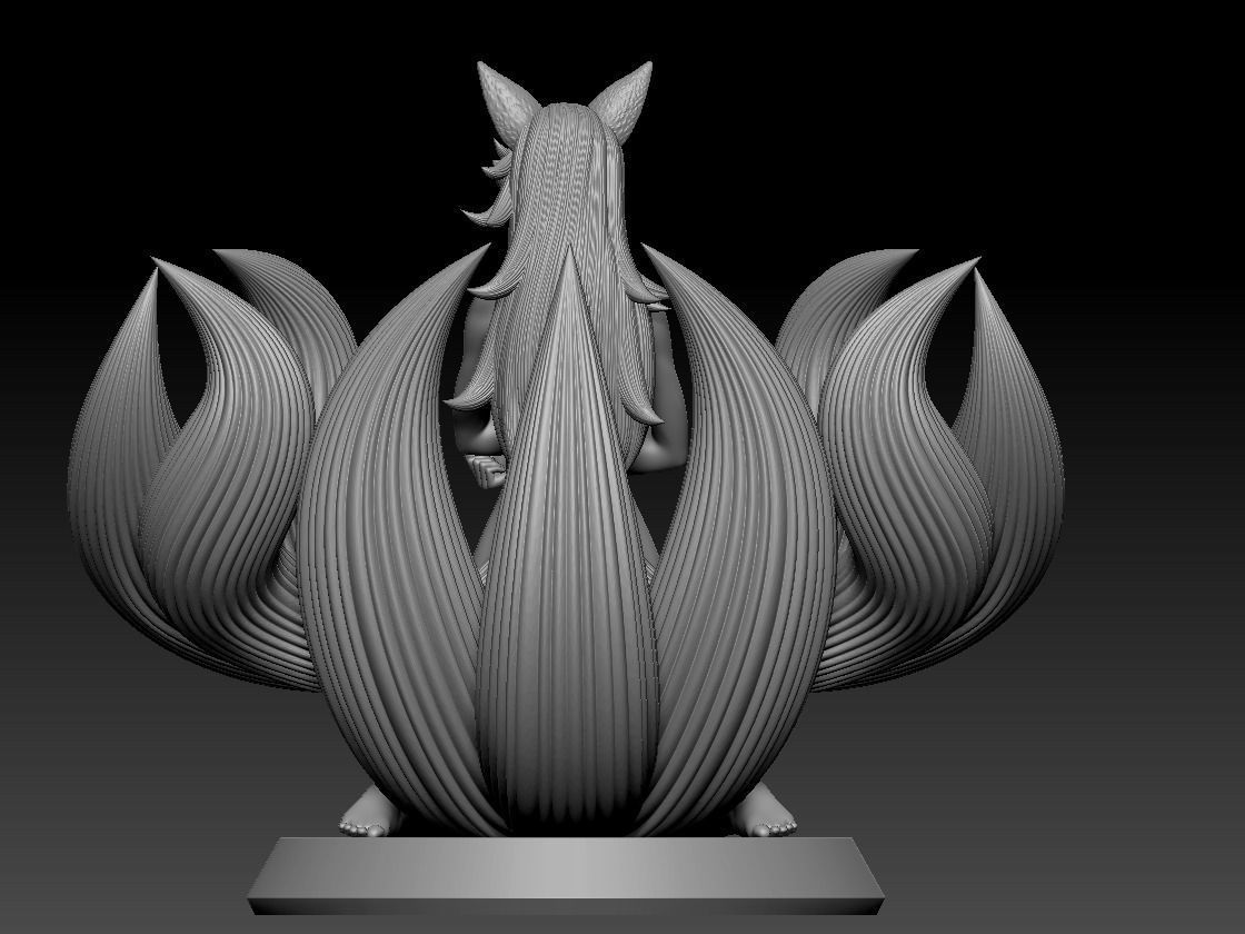 NINE TAILED FOX GIRL 3D print model_13
