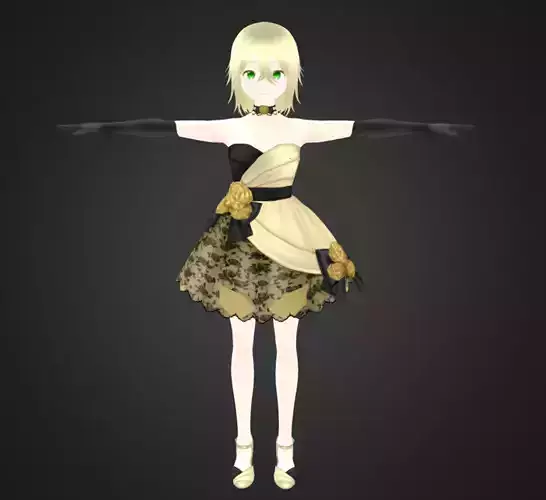 Princess Anime Girl - Fully Rigged 3D Model