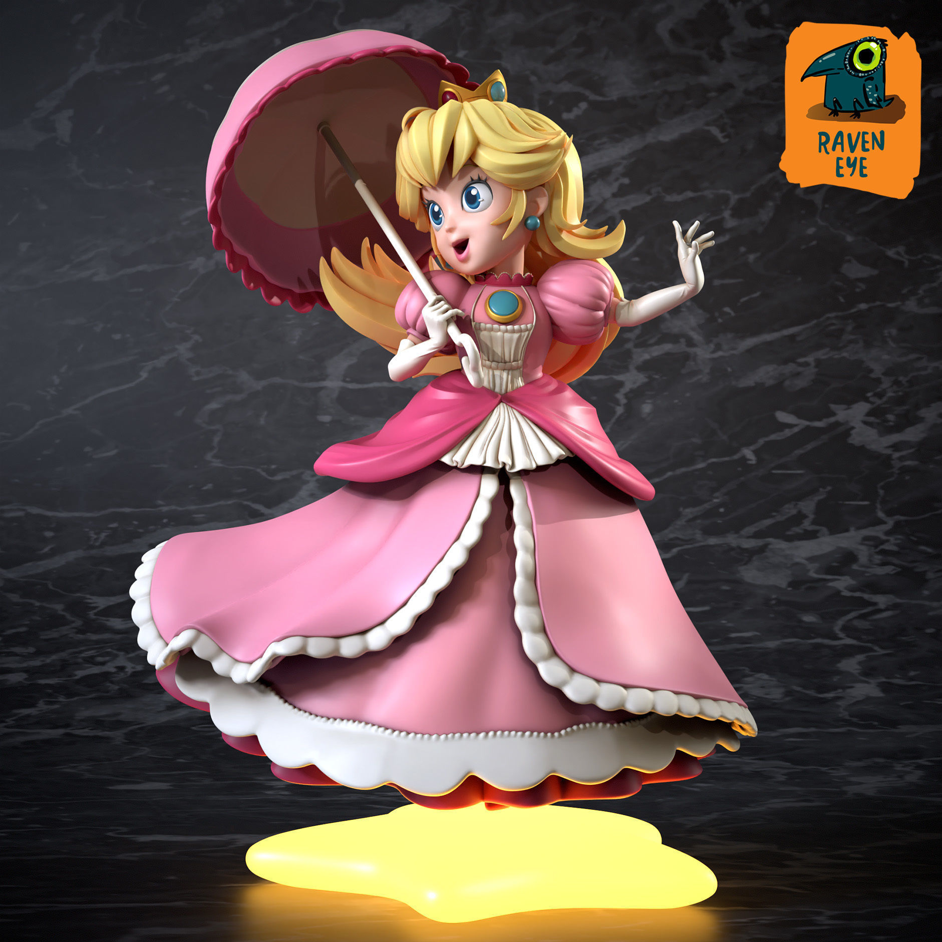 Princess Peach from super Mario Ready to print 3D print model_4