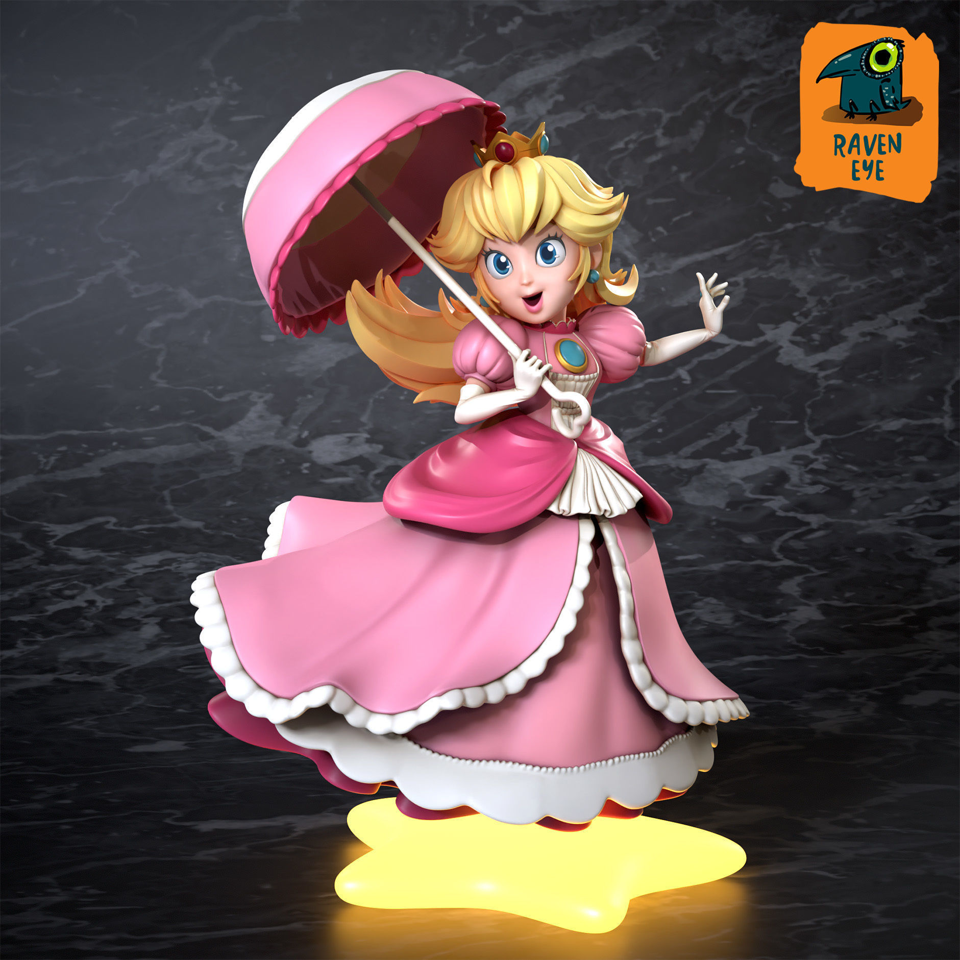 Princess Peach from super Mario Ready to print 3D print model_1