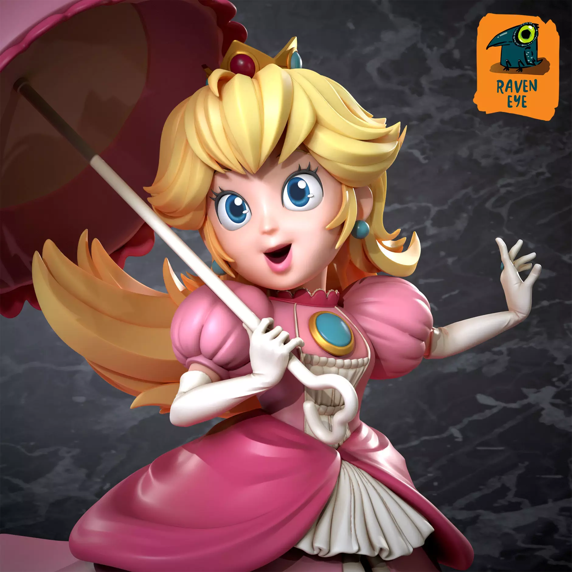 Princess Peach from super Mario Ready to print 3D print model_0