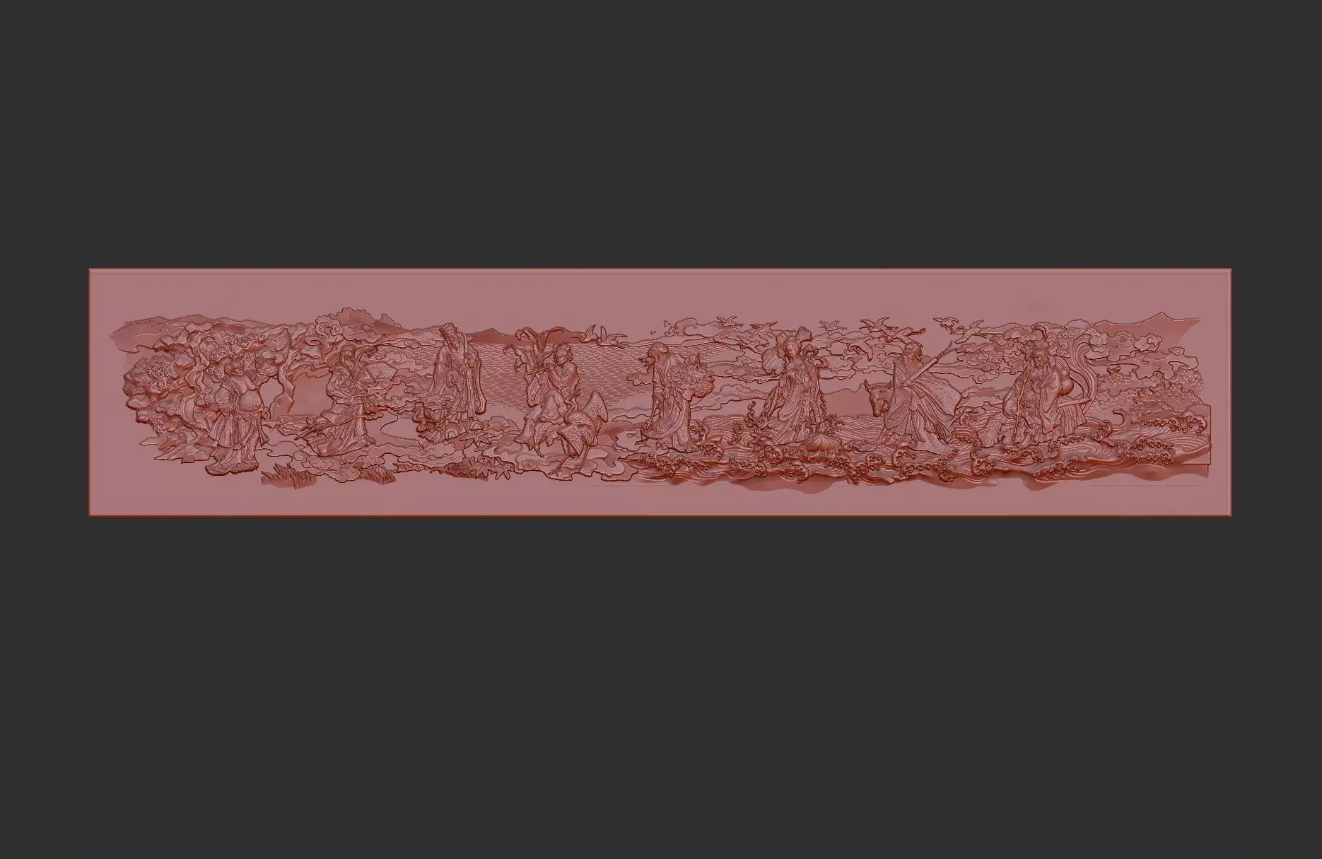 The Eight Immortals Crossing the Sea 3D print model