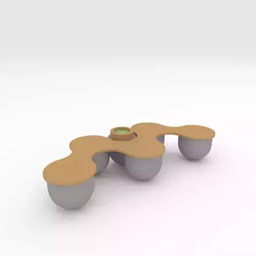 Bench park 60 Low-poly 3D model