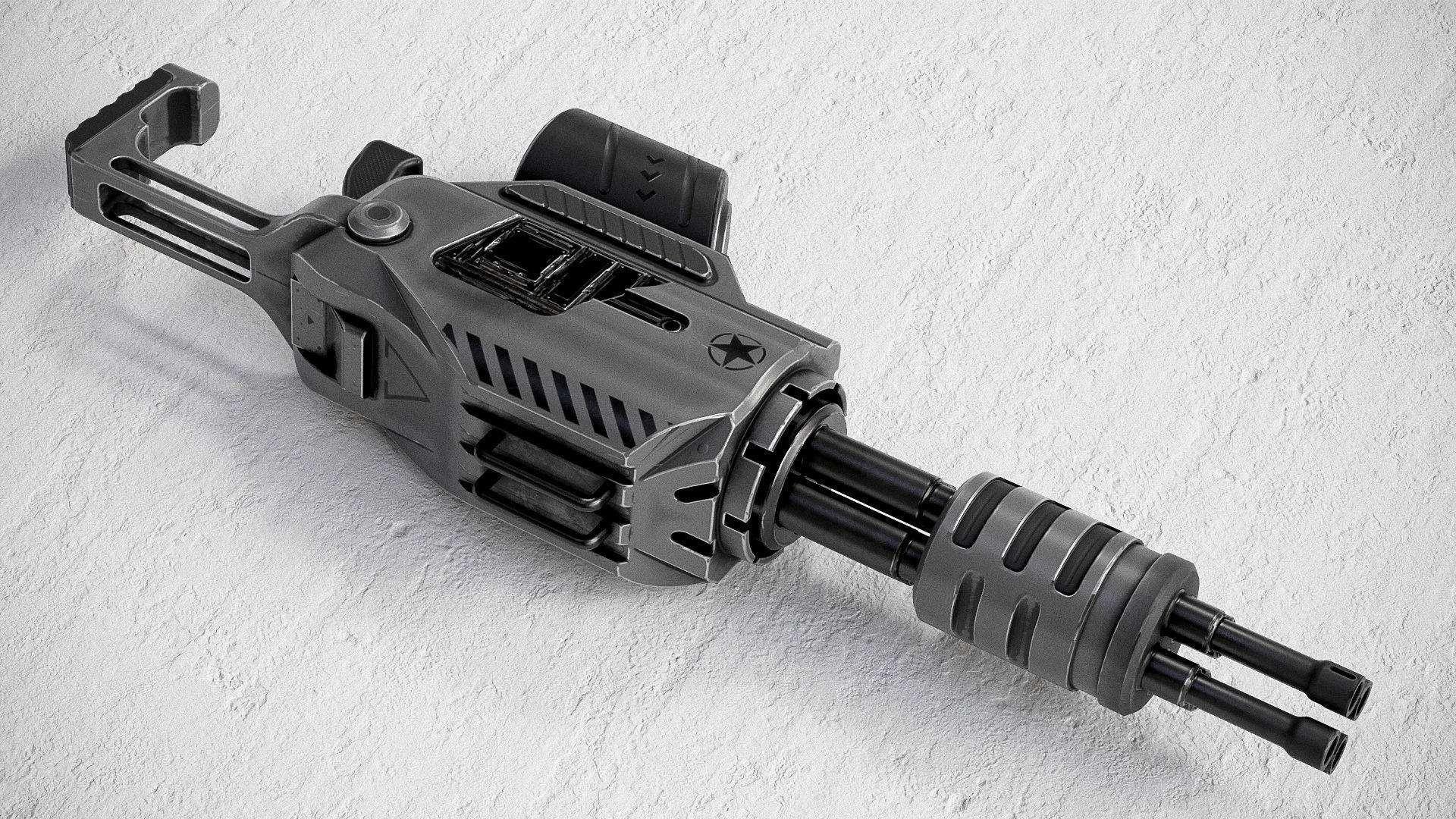Sci-fi Minigun PBR Low-poly 3D model_3