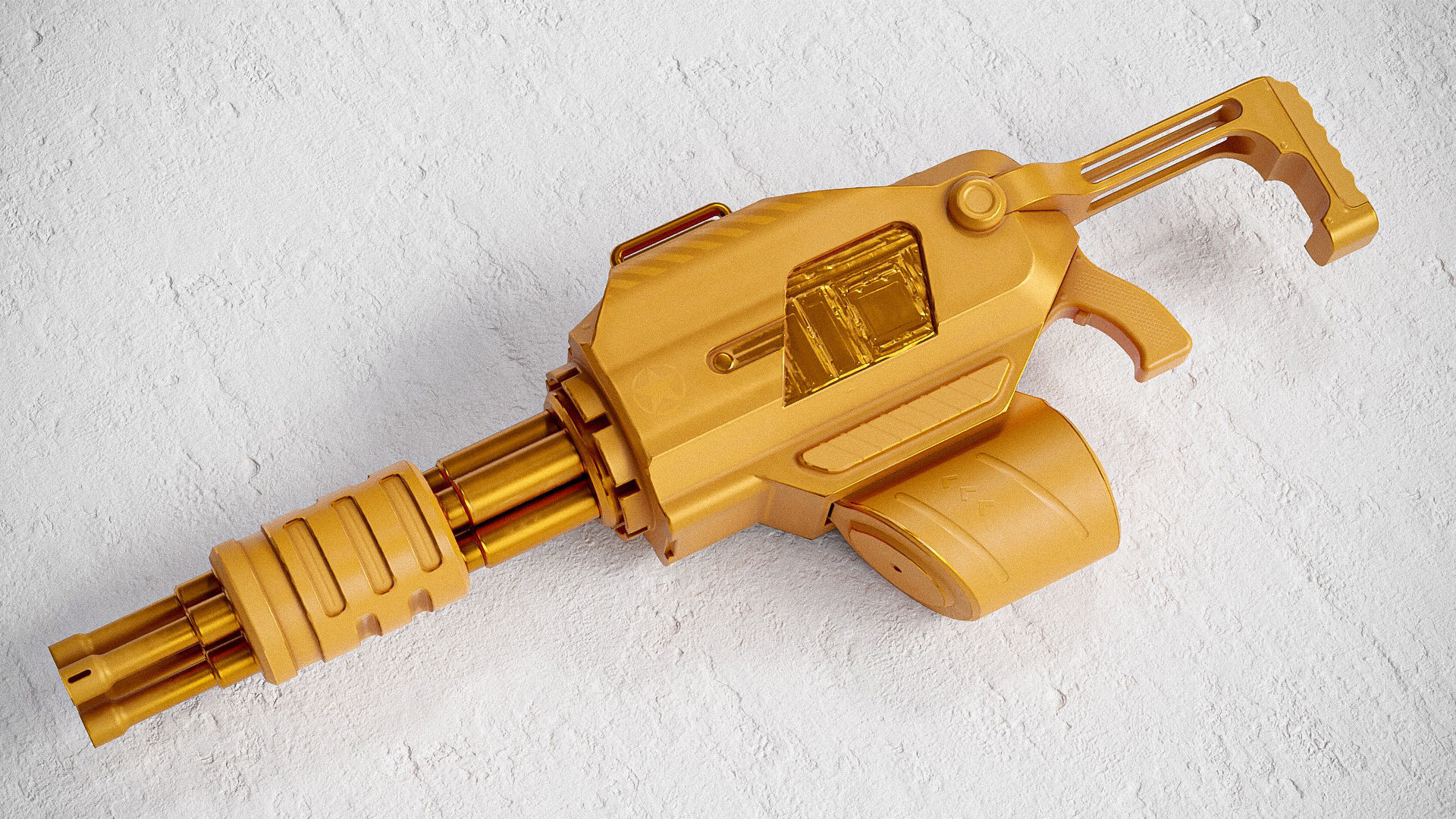 Sci-fi Minigun PBR Low-poly 3D model_10