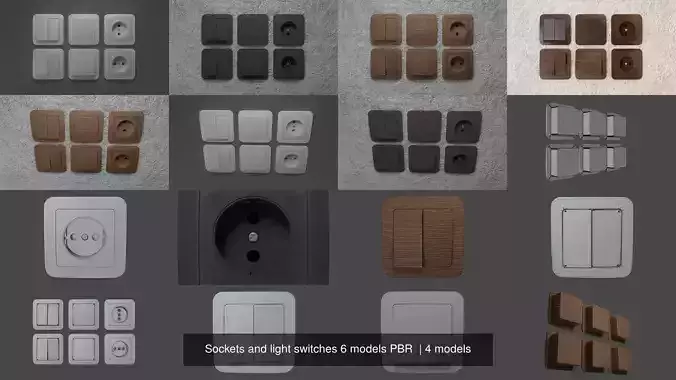 Sockets and light switches 6 models PBR 