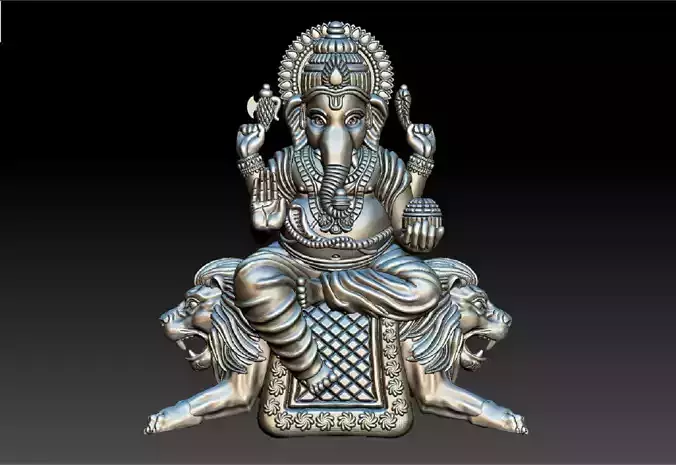 VINAYAGAR WITH LION PENDENT