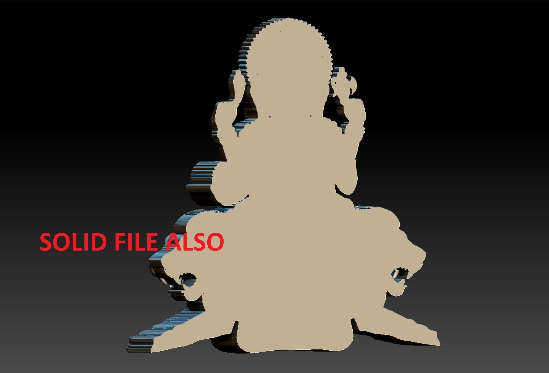 VINAYAGAR WITH LION PENDENT 3D print model_9