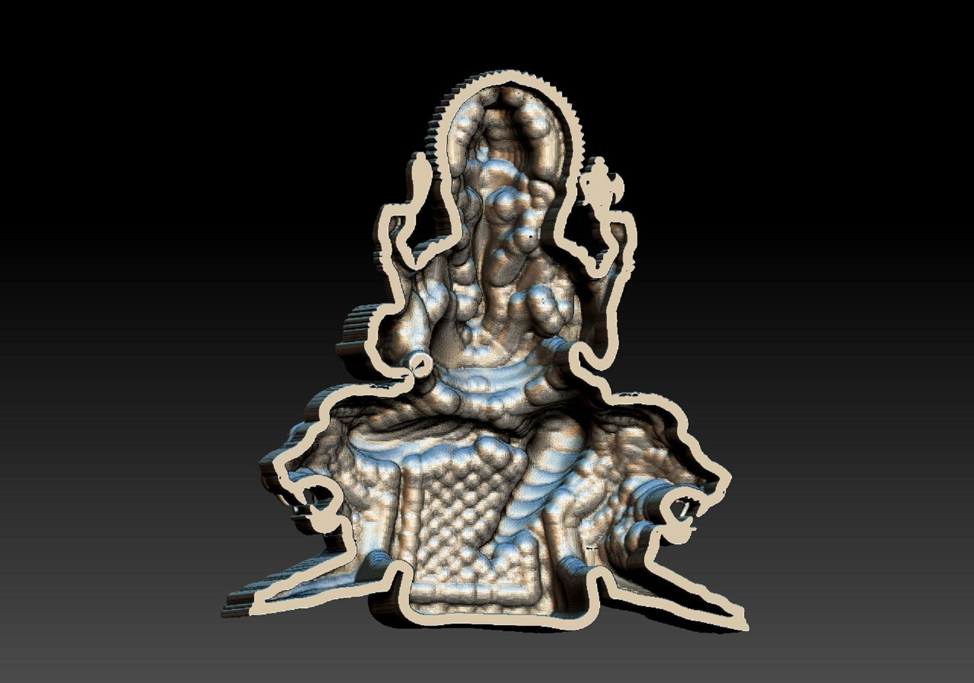 VINAYAGAR WITH LION PENDENT 3D print model_6