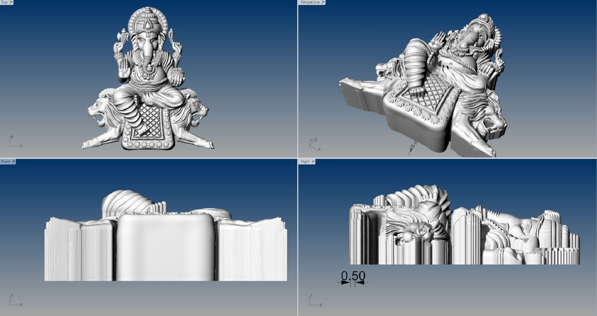 VINAYAGAR WITH LION PENDENT 3D print model_4