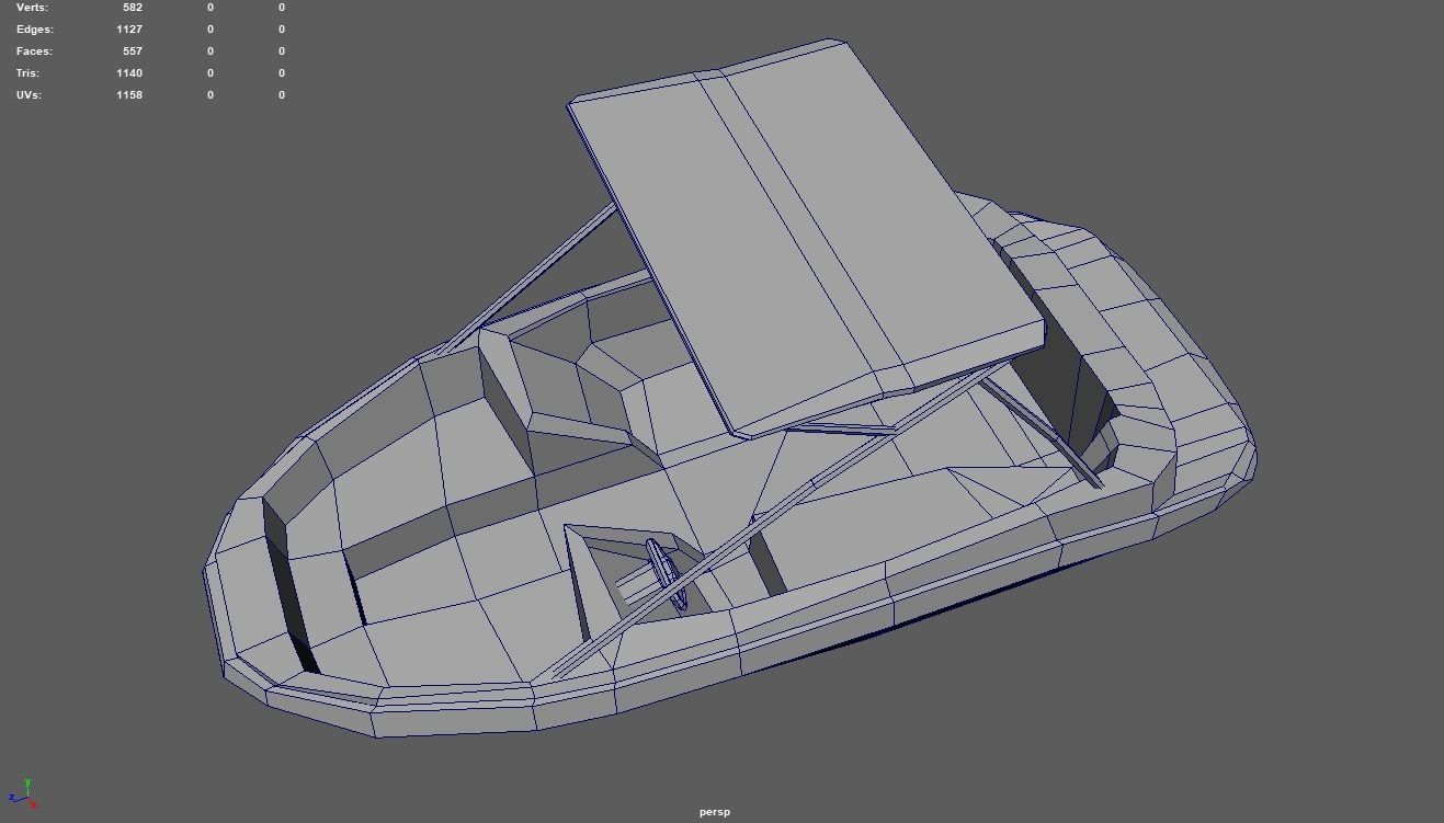 Low Poly Boat 01 Low-poly 3D model_10