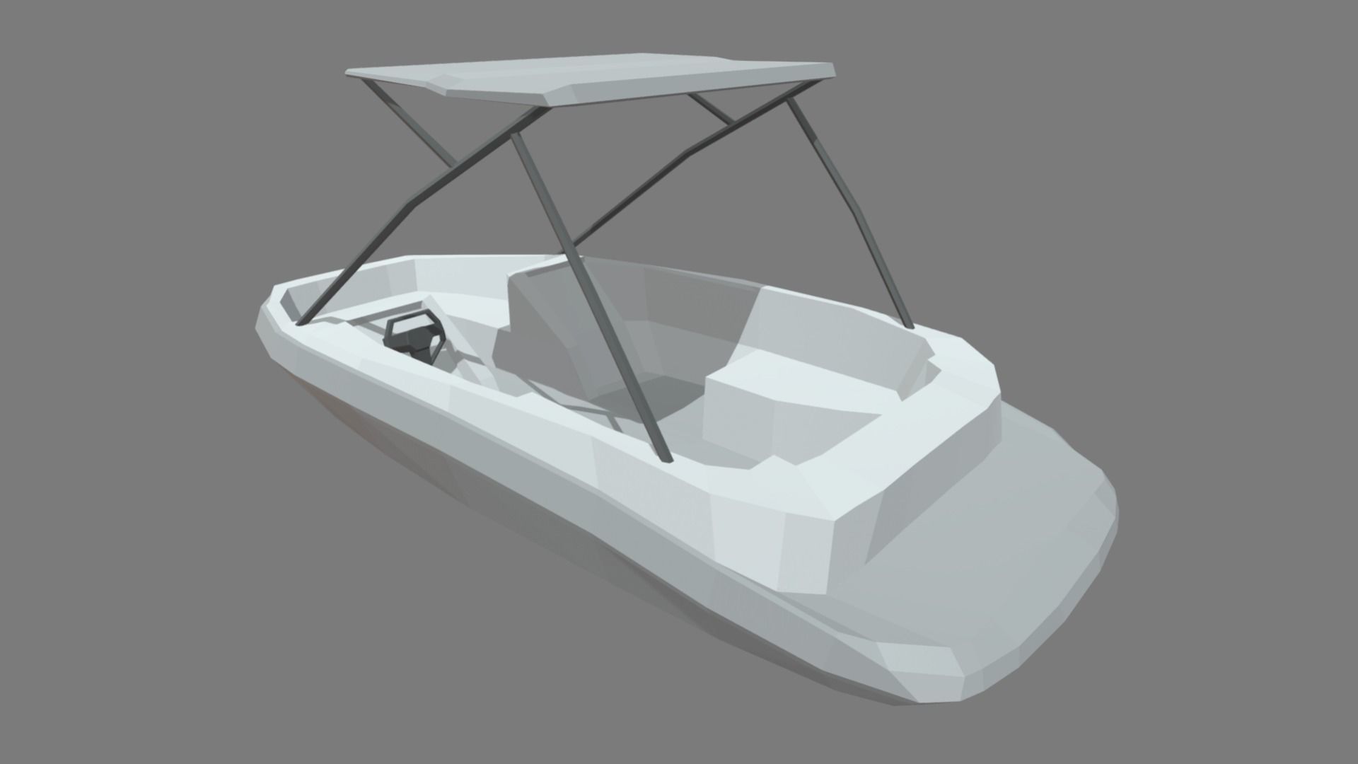 Low Poly Boat 01 Low-poly 3D model_1