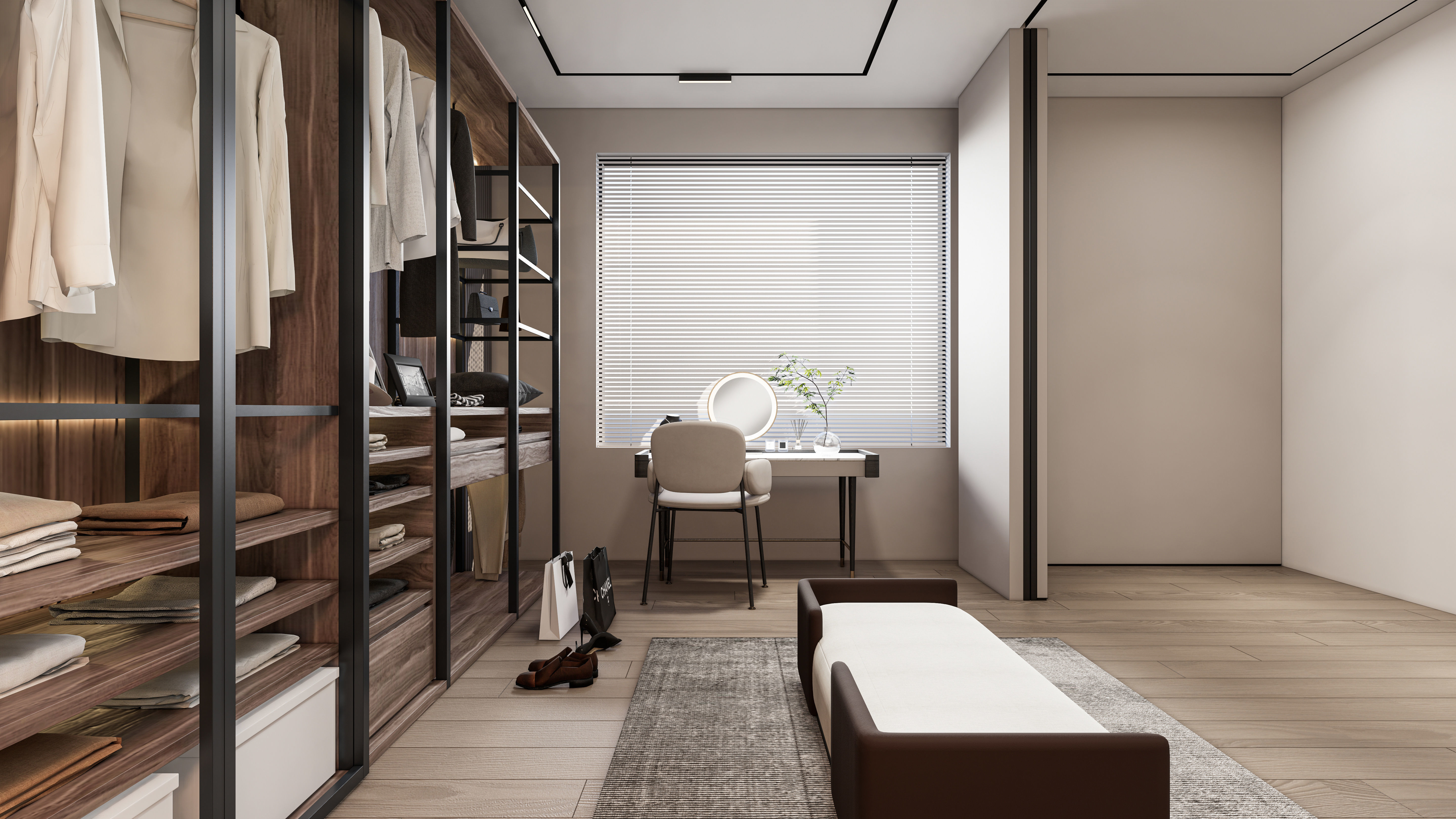 Dressing room  Wardrobe closet full Scene 3D model_3