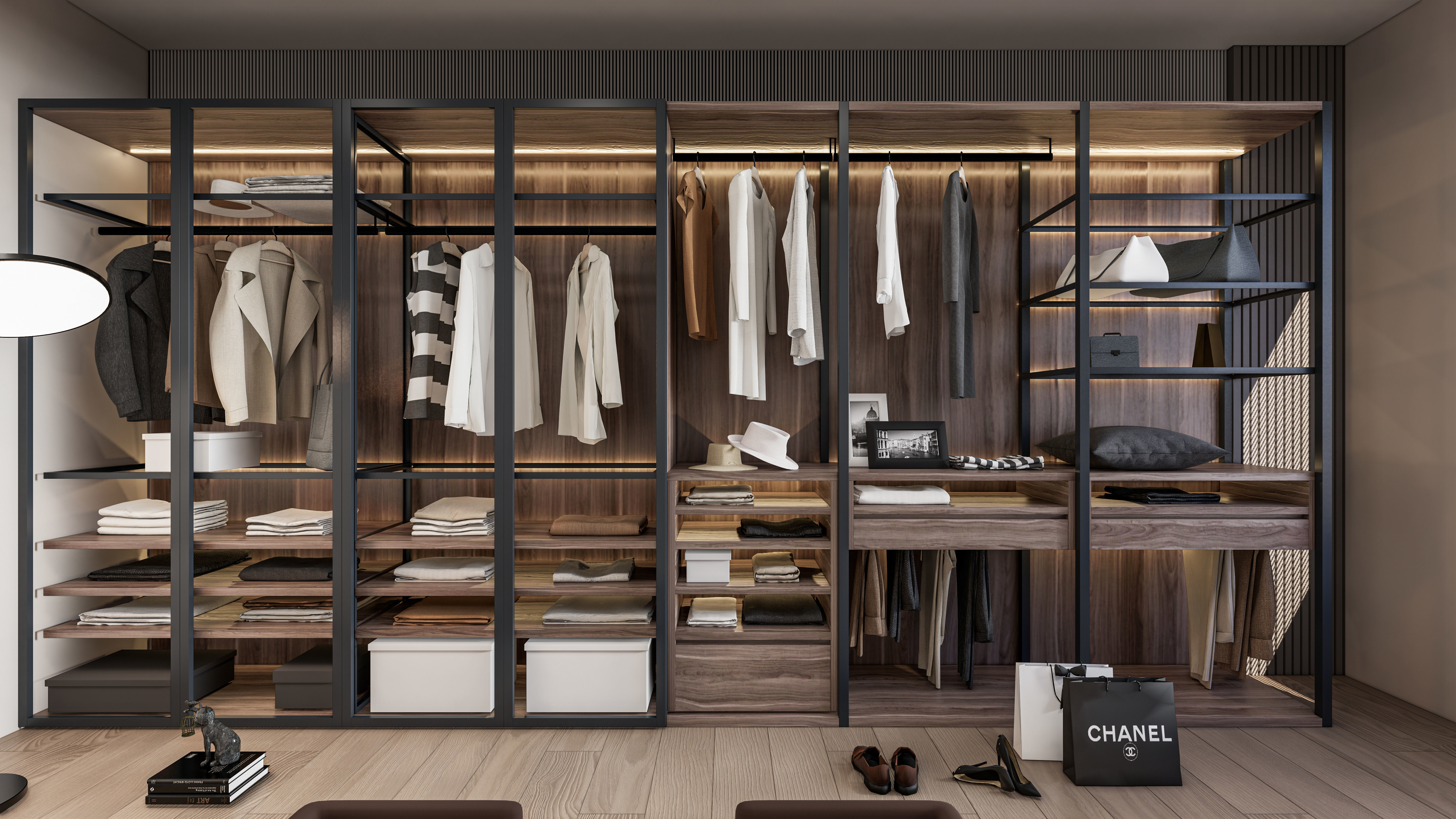 Dressing room  Wardrobe closet full Scene 3D model_6