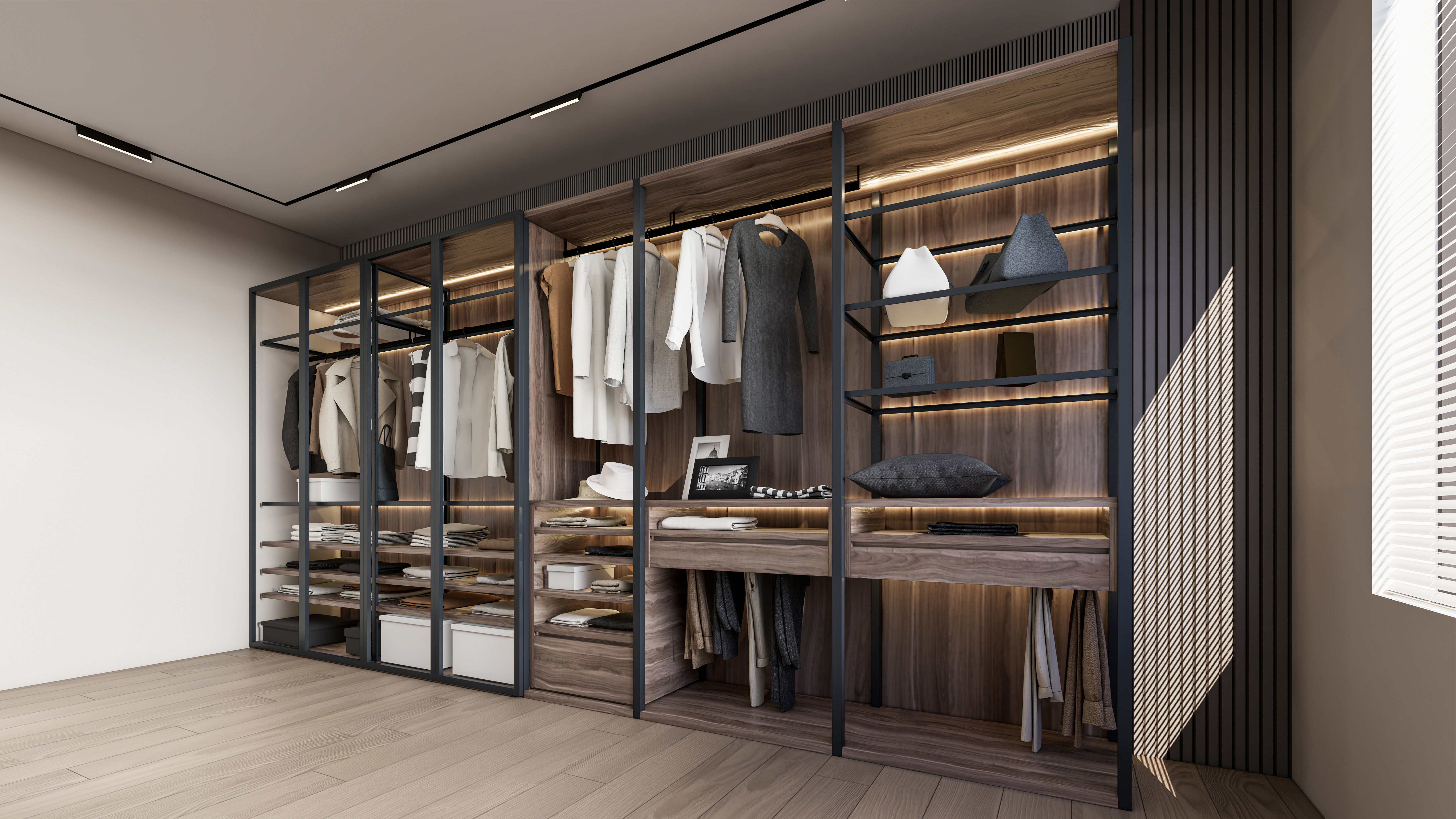 Dressing room  Wardrobe closet full Scene 3D model_8