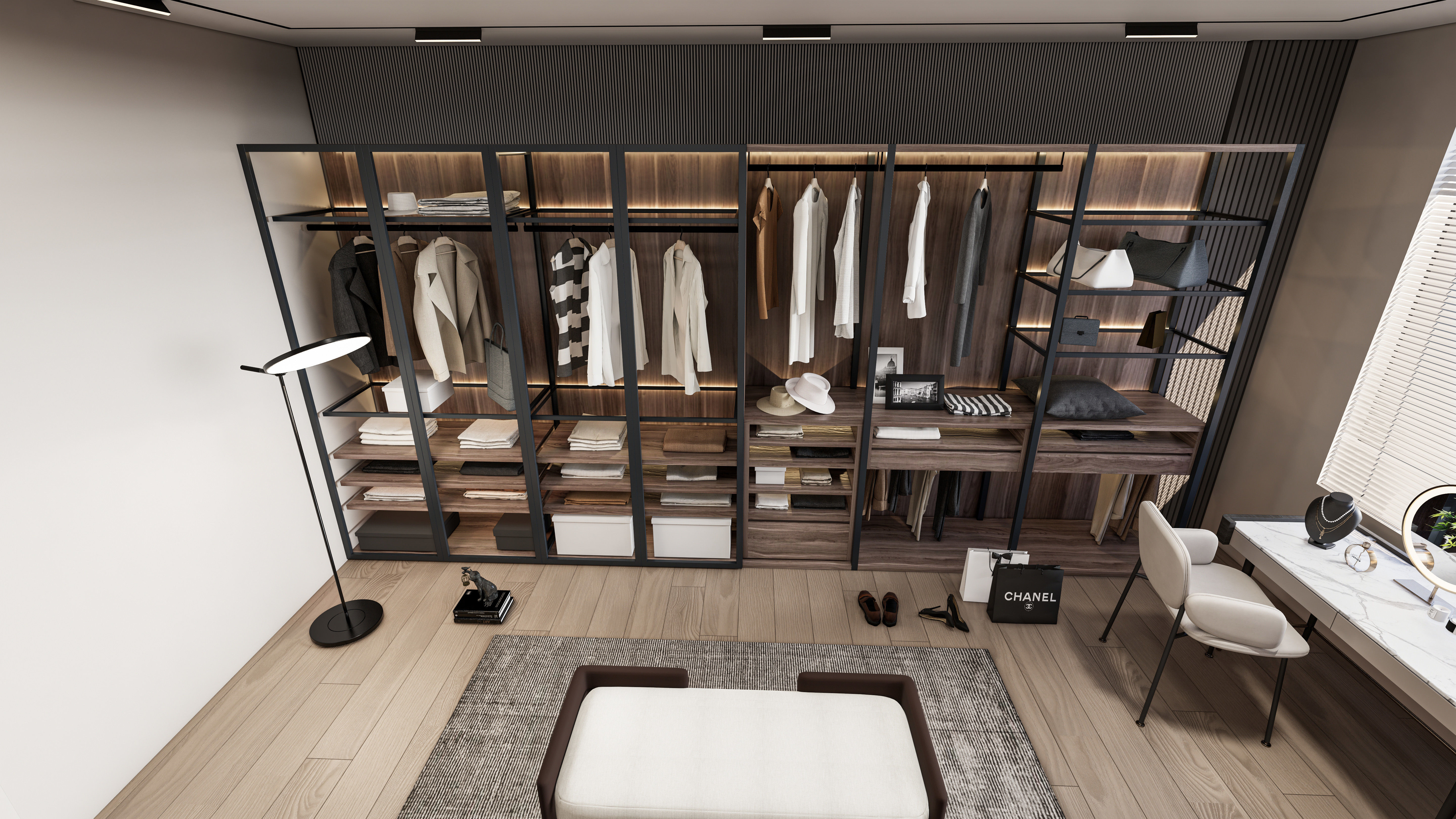 Dressing room  Wardrobe closet full Scene 3D model_10