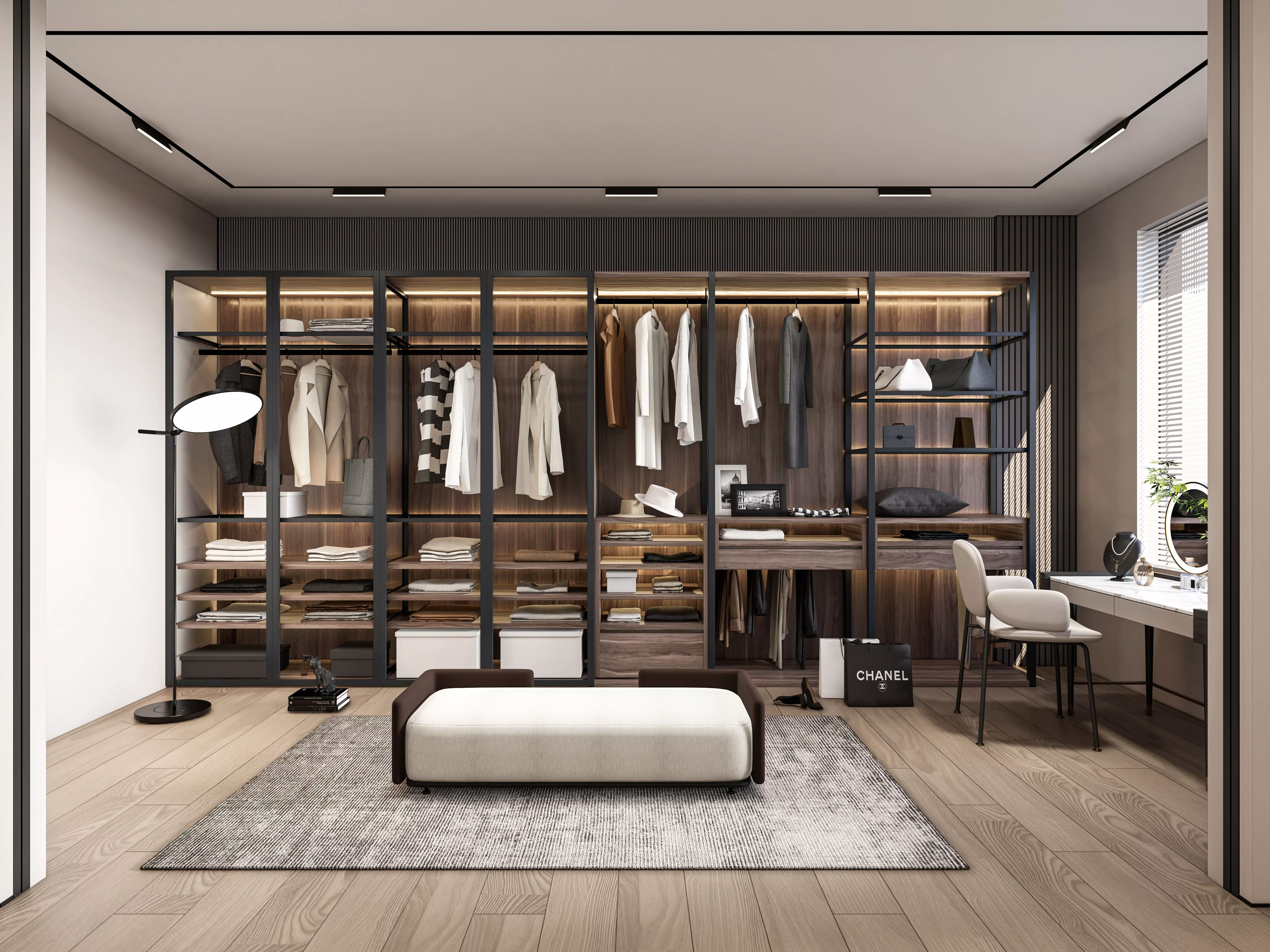 Dressing room  Wardrobe closet full Scene 3D model_0
