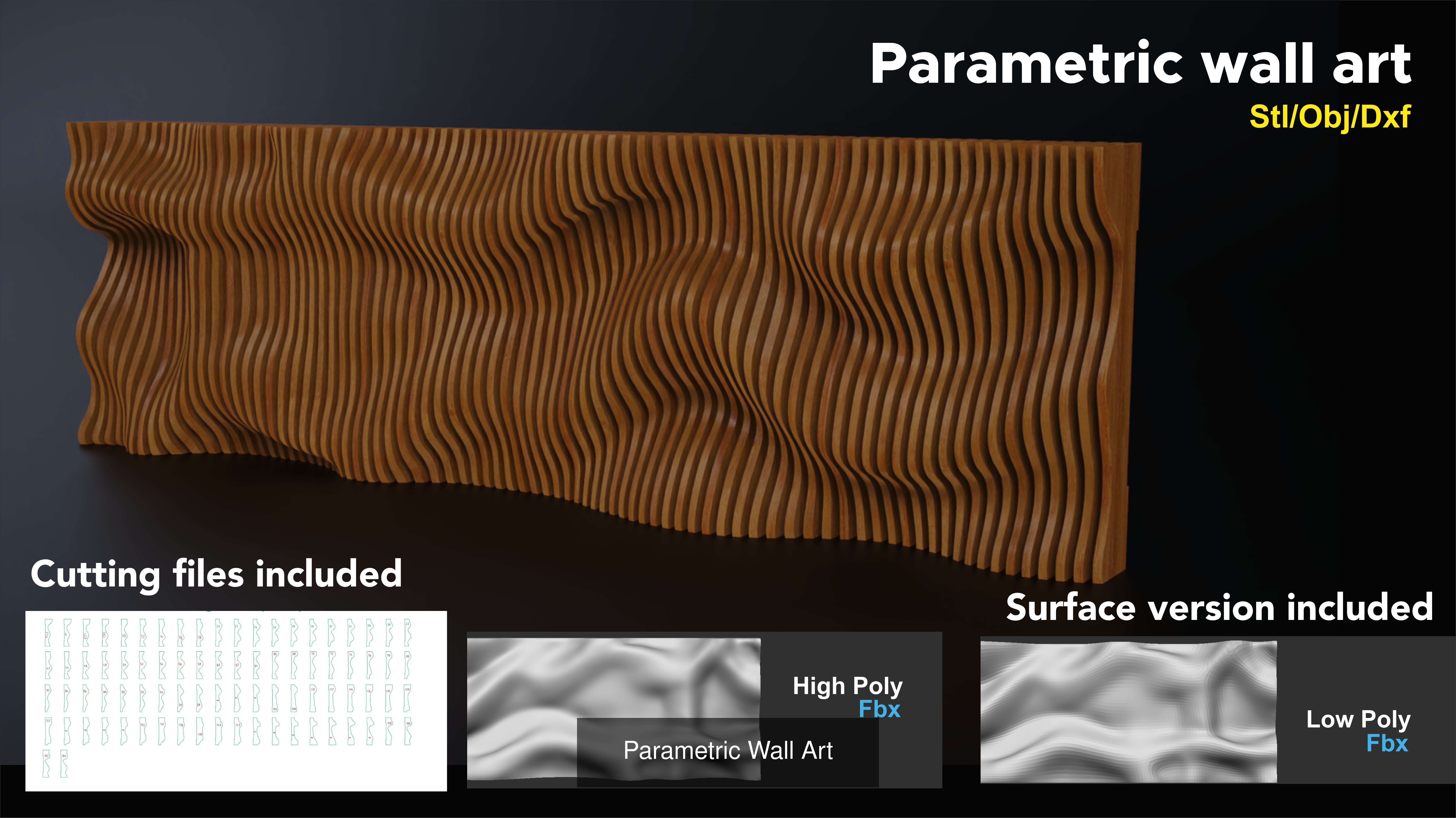 Wall Art Panel Set 3D Model Collection_14