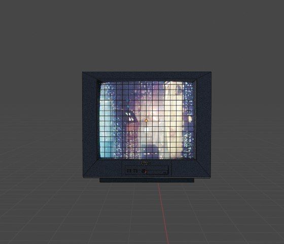 Low-poly CRT Televesion  Low-poly 3D model_6