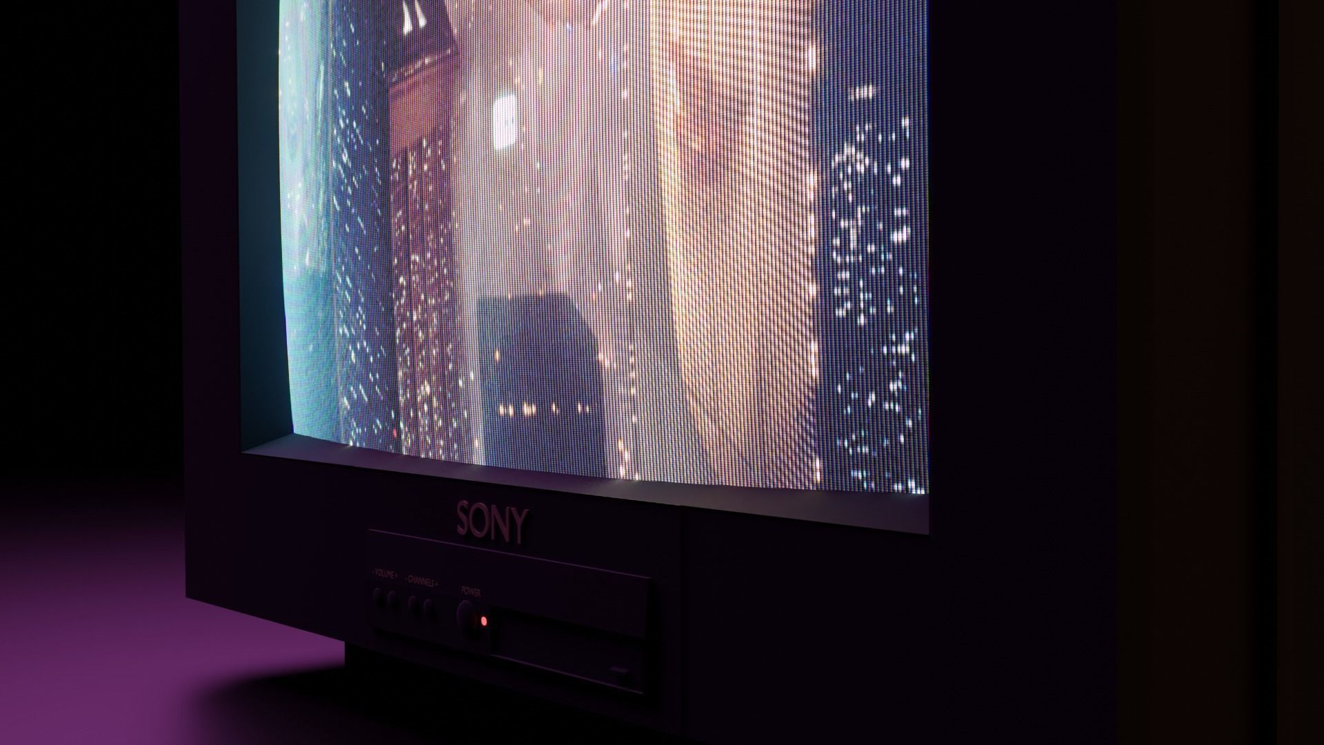 Low-poly CRT Televesion  Low-poly 3D model_1